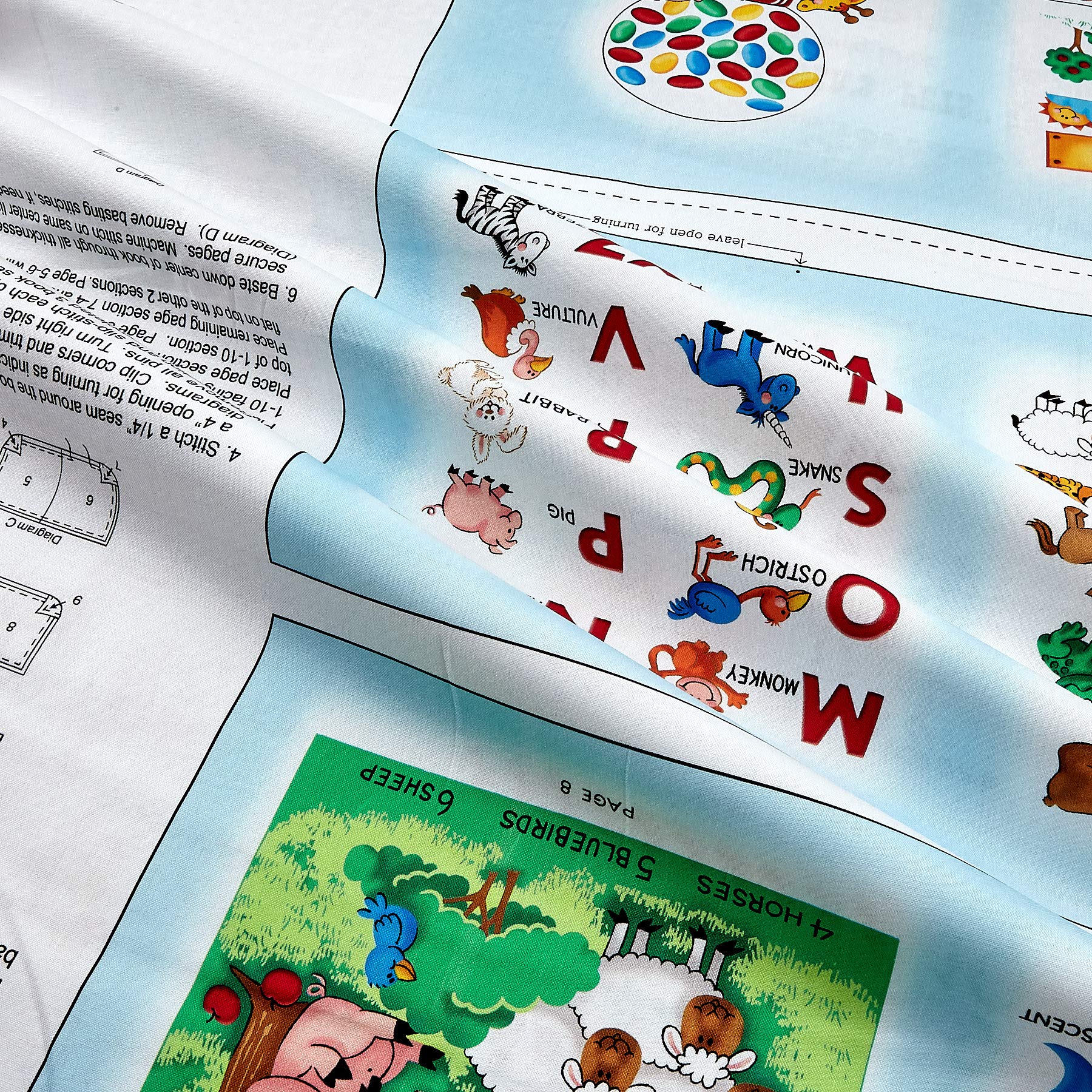 QT Fabrics Sew N Go VIII Teacher's Pet Soft Book Panel Multi - Image 2