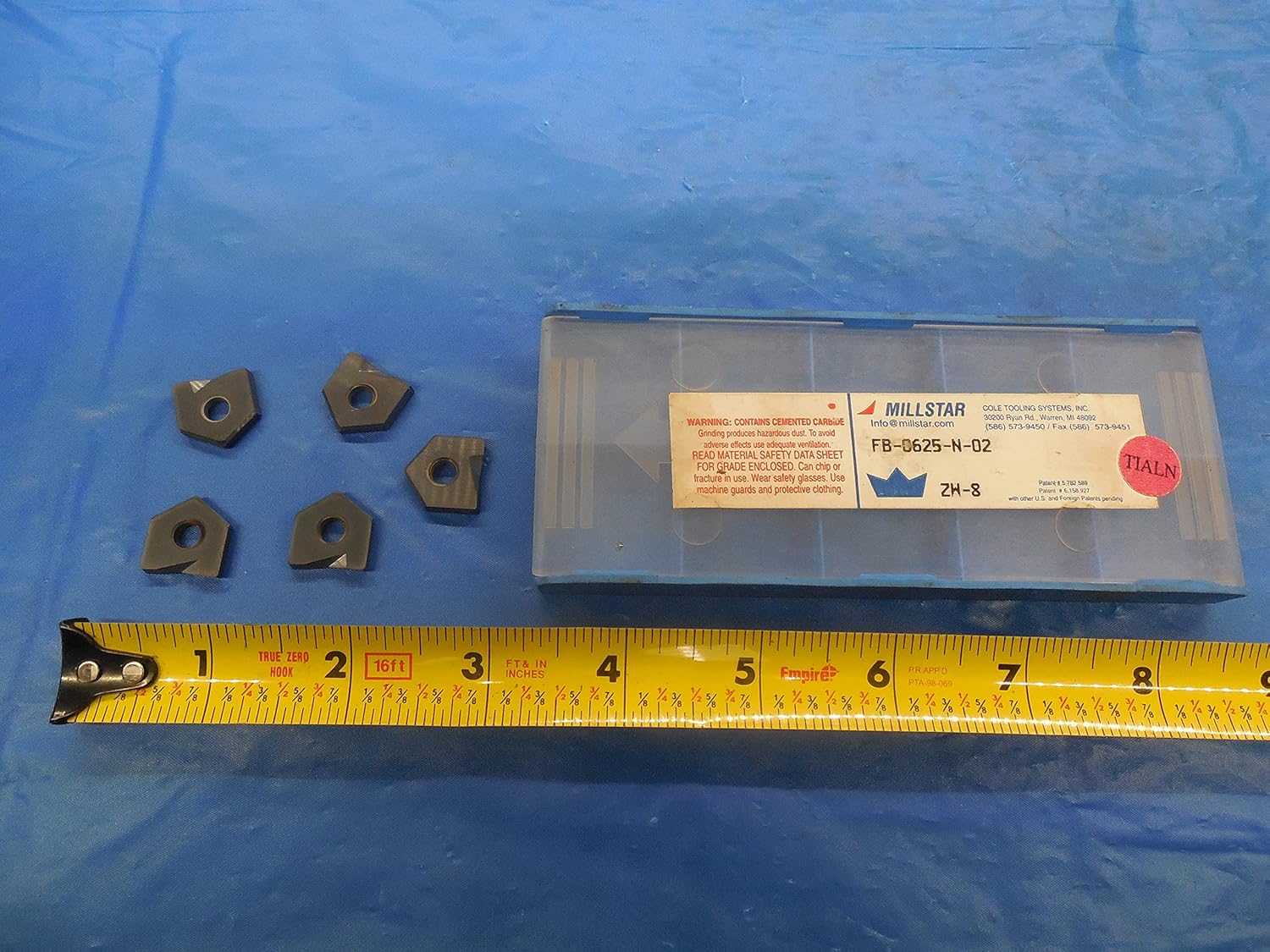 5PCS New MILLSTAR FB-0625-N-02 TiALN Carbide MILLING Inserts INDEXABLE Tool