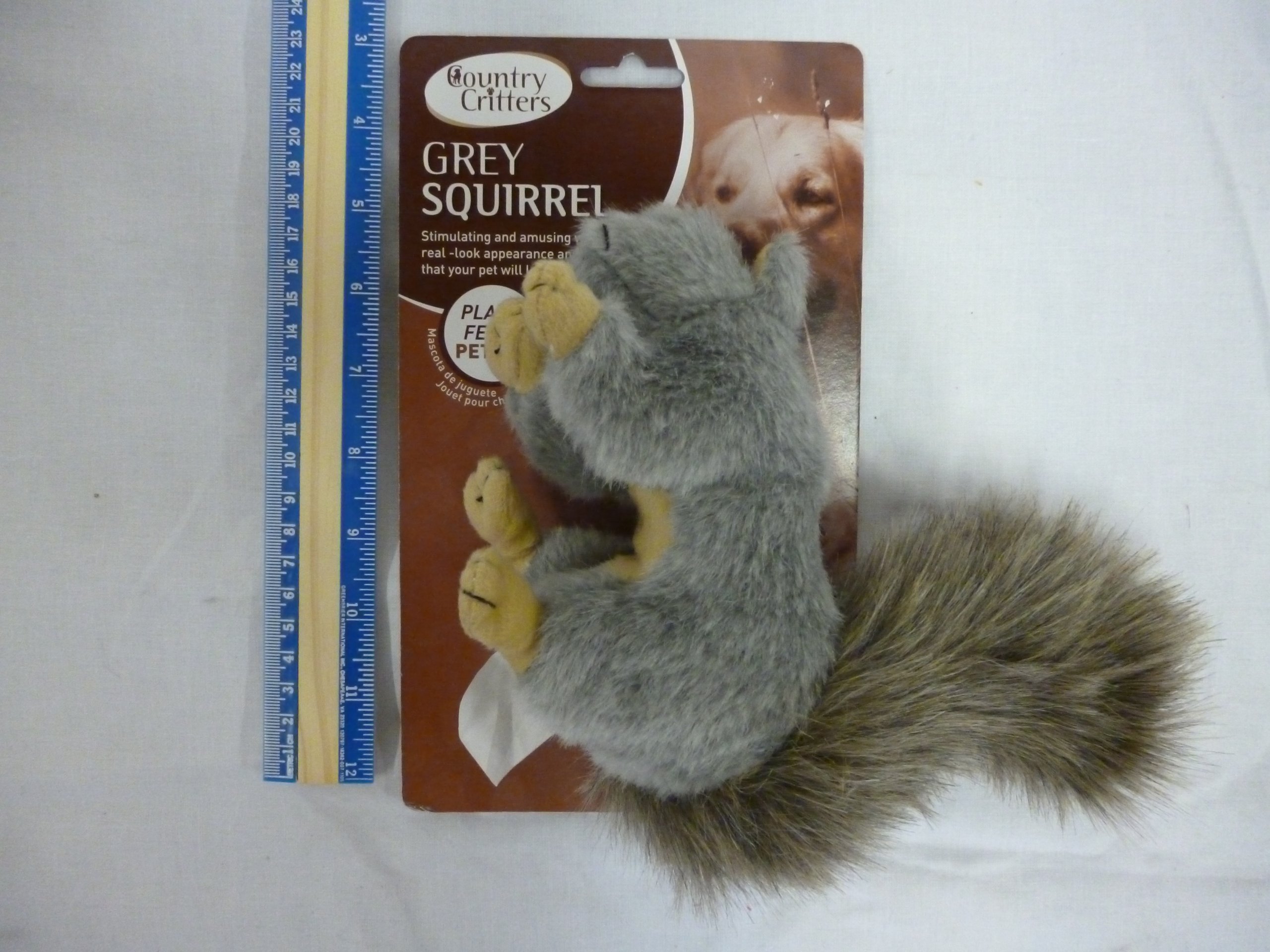 Country Critters Grey Squirrel Dog Toy With Squeaker Desertcart