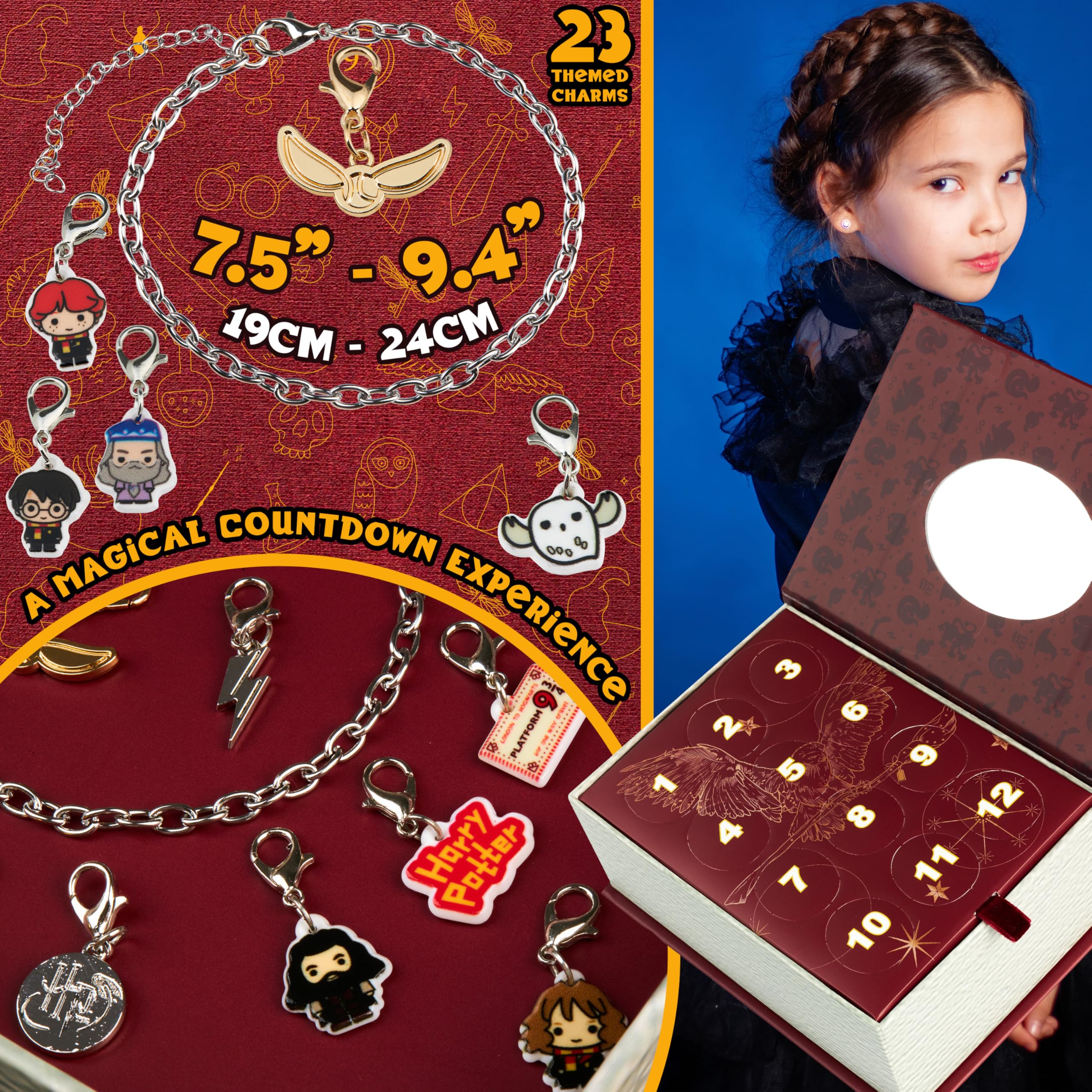 Harry Potter Advent Calendar 2025 for Girls Teens Jewellery Christmas Countdown Calendar, Bracelet & Charms - Image 2
