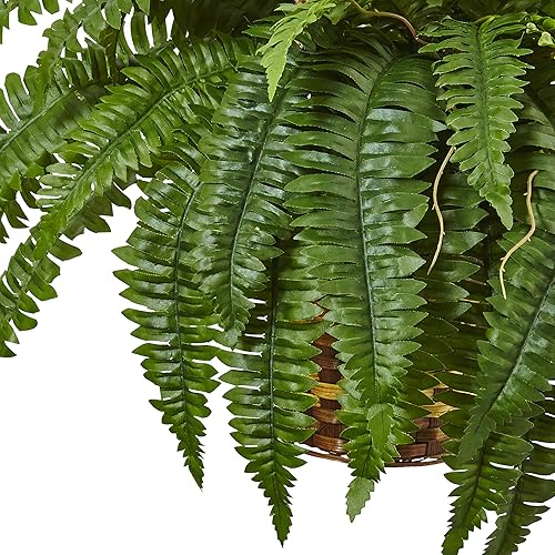 Miniatura 3 de Nearly Natural Boston Fern - Cesta colgante verde 29 x 29 x 29