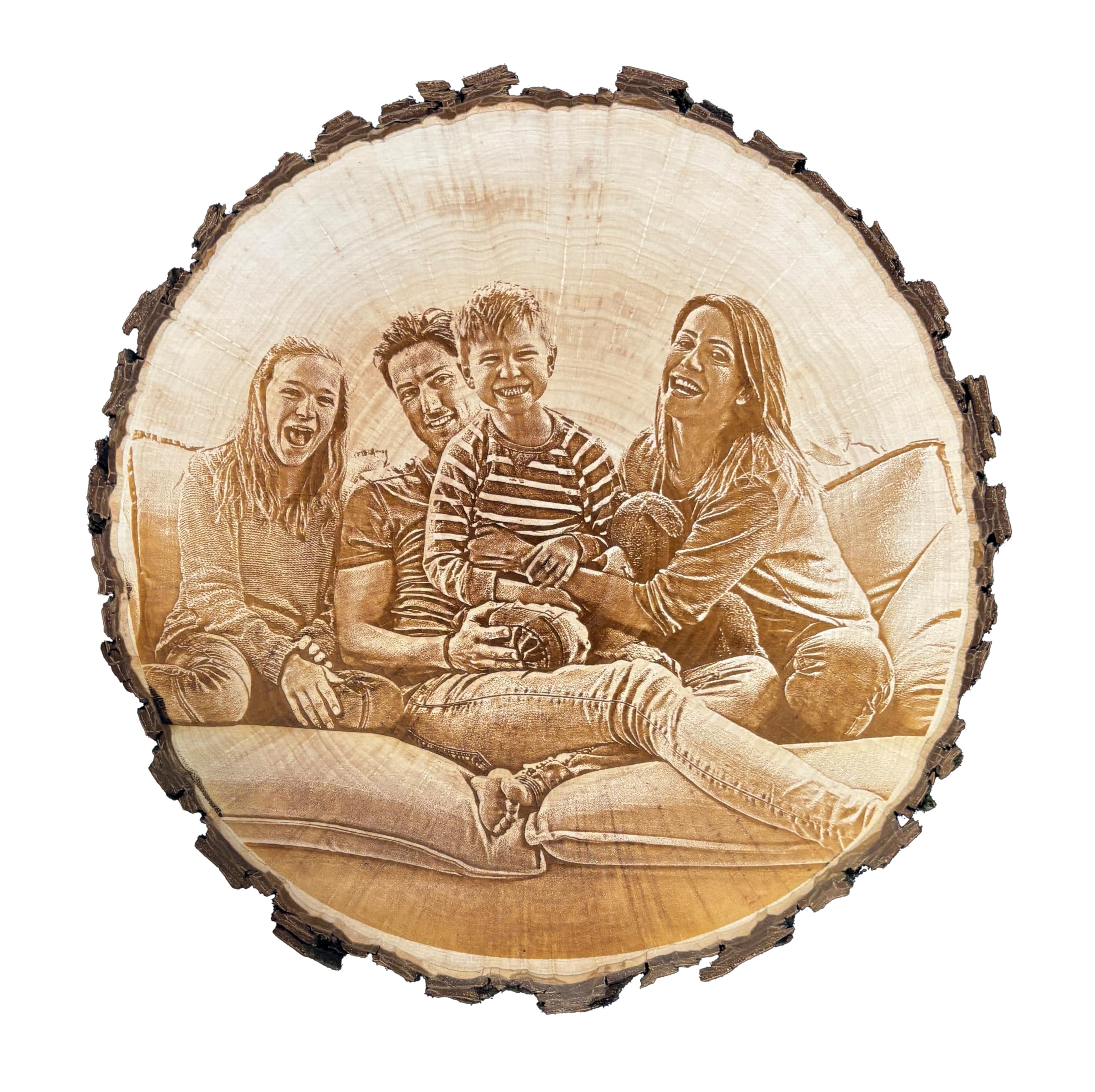 personalisierte Baumscheibe mit Gravur & Foto, personalisierte Geschenke zum Hochzeitstag, Jahrestag, Hochzeit, Jubiläum oder Geburtstagsgeschenk, individuelle Fotogeschenke aus massivem Holz