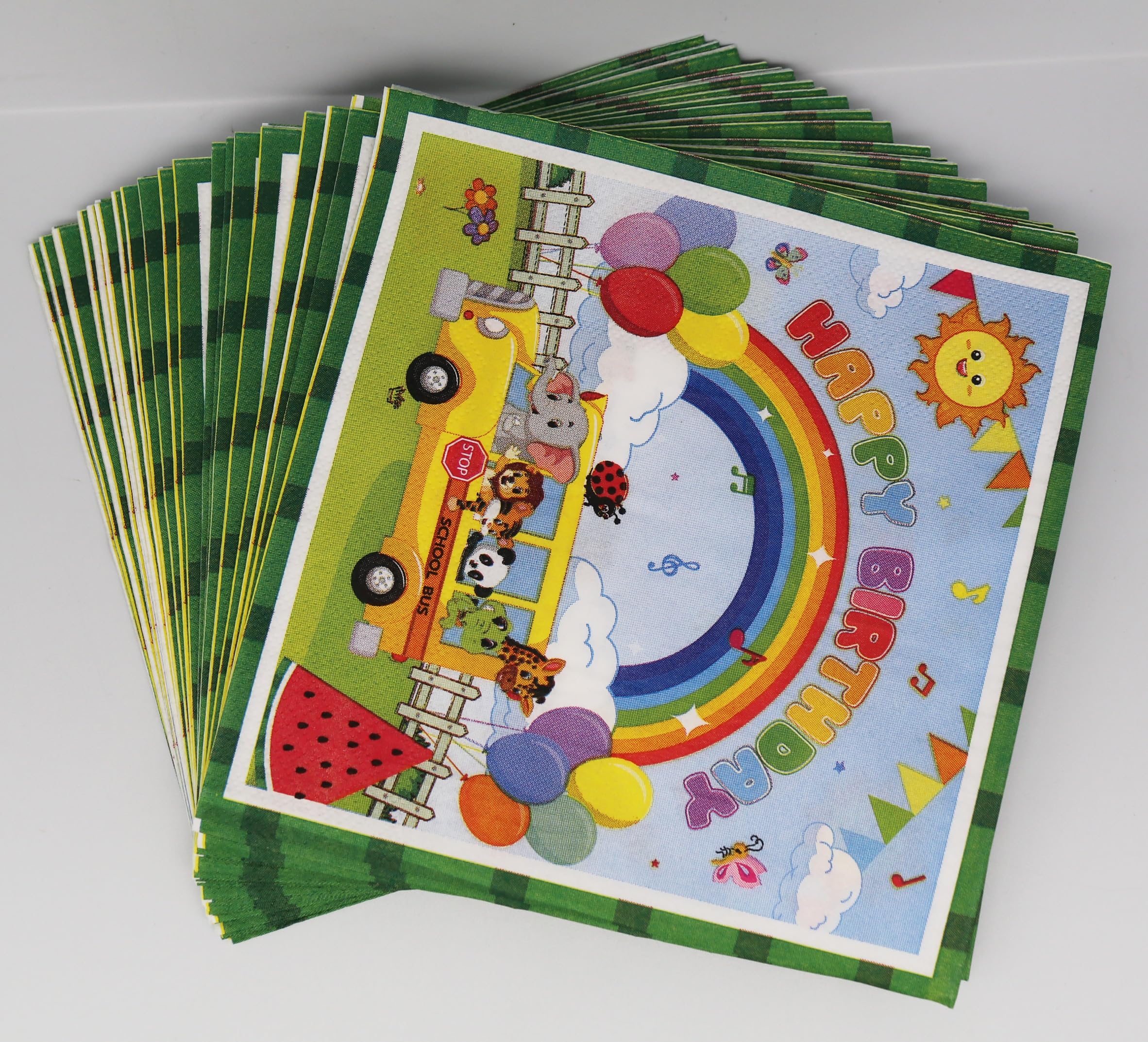 Set di decorazioni per feste di compleanno a tema fattoria verde per bambini, 61 pezzi include piatti di cartone, tazze, tovaglioli e tovaglie per 20 bambini, festa di compleanno a tema fattoria con