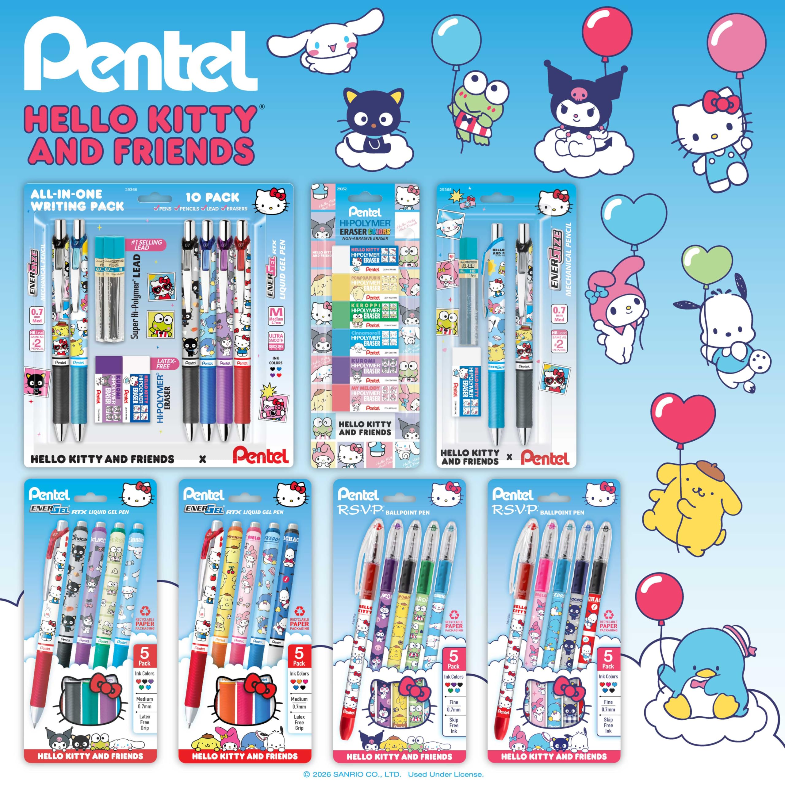 Amazon | ぺんてる RSVP ボールペン Hello Kitty® and Friends 限定版
