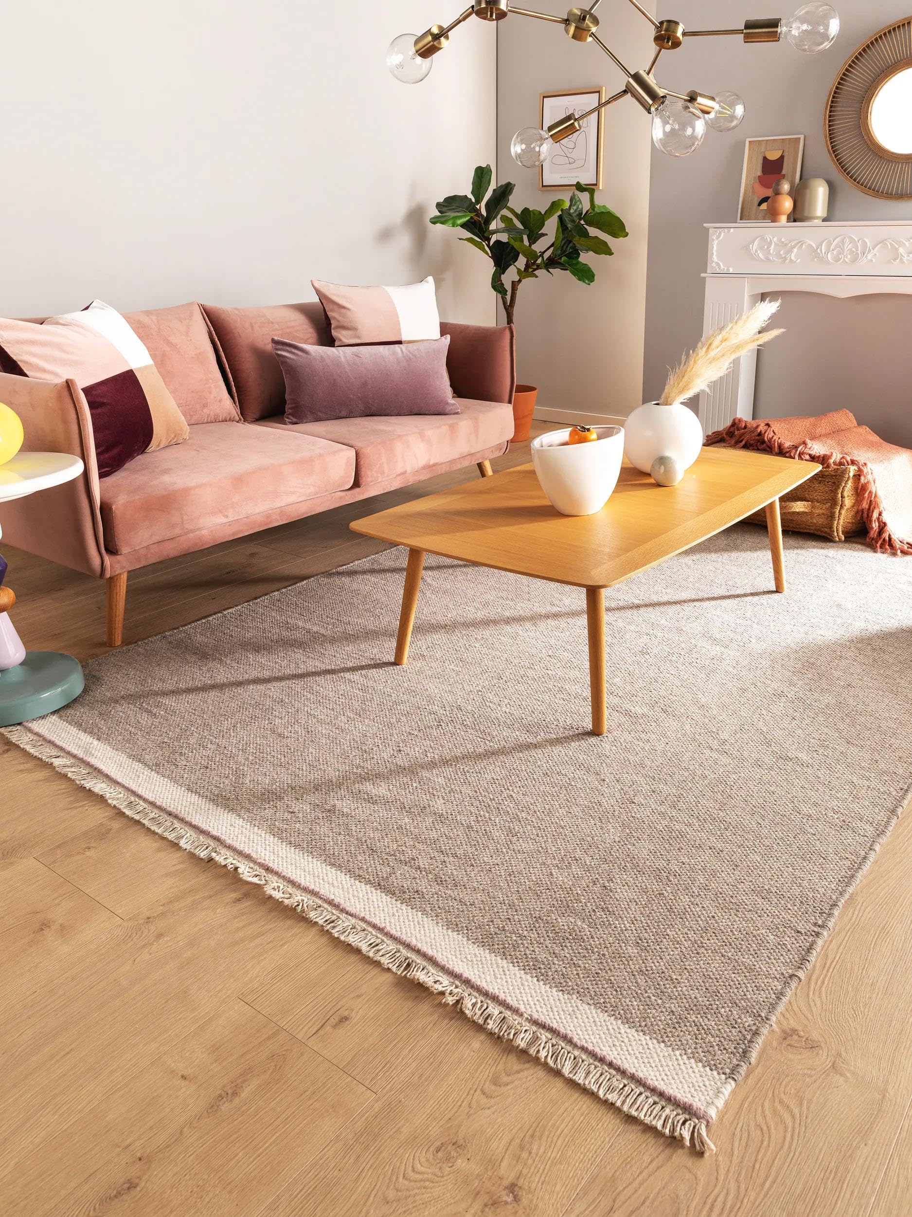 benuta Tappeto di lana pop Karla – grigio 80 x 120 cm – cotone, lana – rettangolare e in stile: tinta unita, Hygge & Cozy, minimalista, facile da pulire per soggiorno, camera da letto