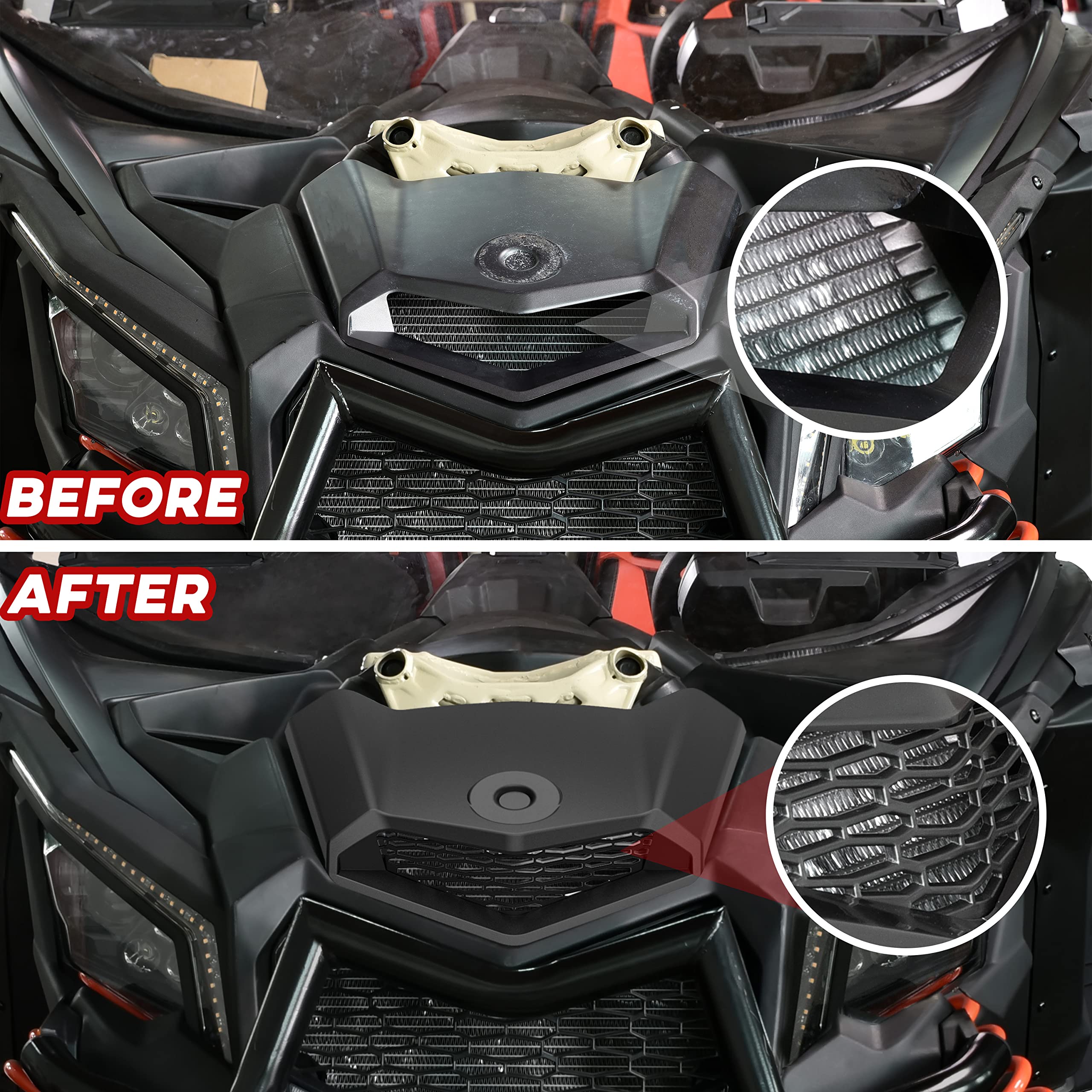 KATIMOTO Turbo Hood for Can-Am Maverick X3 17-25, Black Polycarbonate Front Engine Hood Scoop, Replaces OEM #705014313