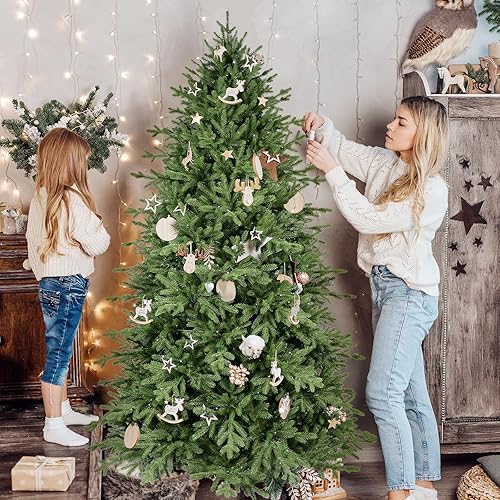Miniatura 9 de Árbol de Navidad artificial de 6 pies con agujas de polietileno 3361, más realista, sin luz, abeto de alta calidad, árboles de Navidad falsos,