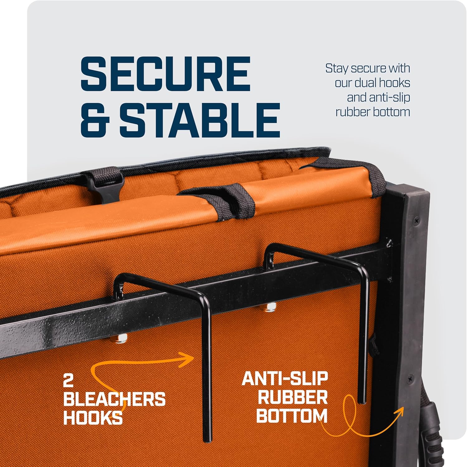 Folding Reclining Stadium Seats with Back Support for Bleachers, Bleacher Chairs with Back and Cushion Seating for Football, Camping Chair, Kayak Seat, Canoe, Paddle Board, Concerts, & Sports Events