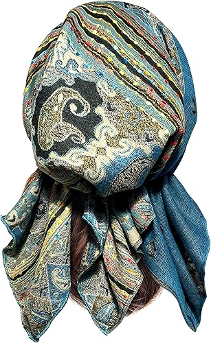 Miniatura 4 de ShariRose Pañuelo de cachemira para mujer, Tichel súper suave, cubierta para la cabeza, pañuelo preatado hecho a mano