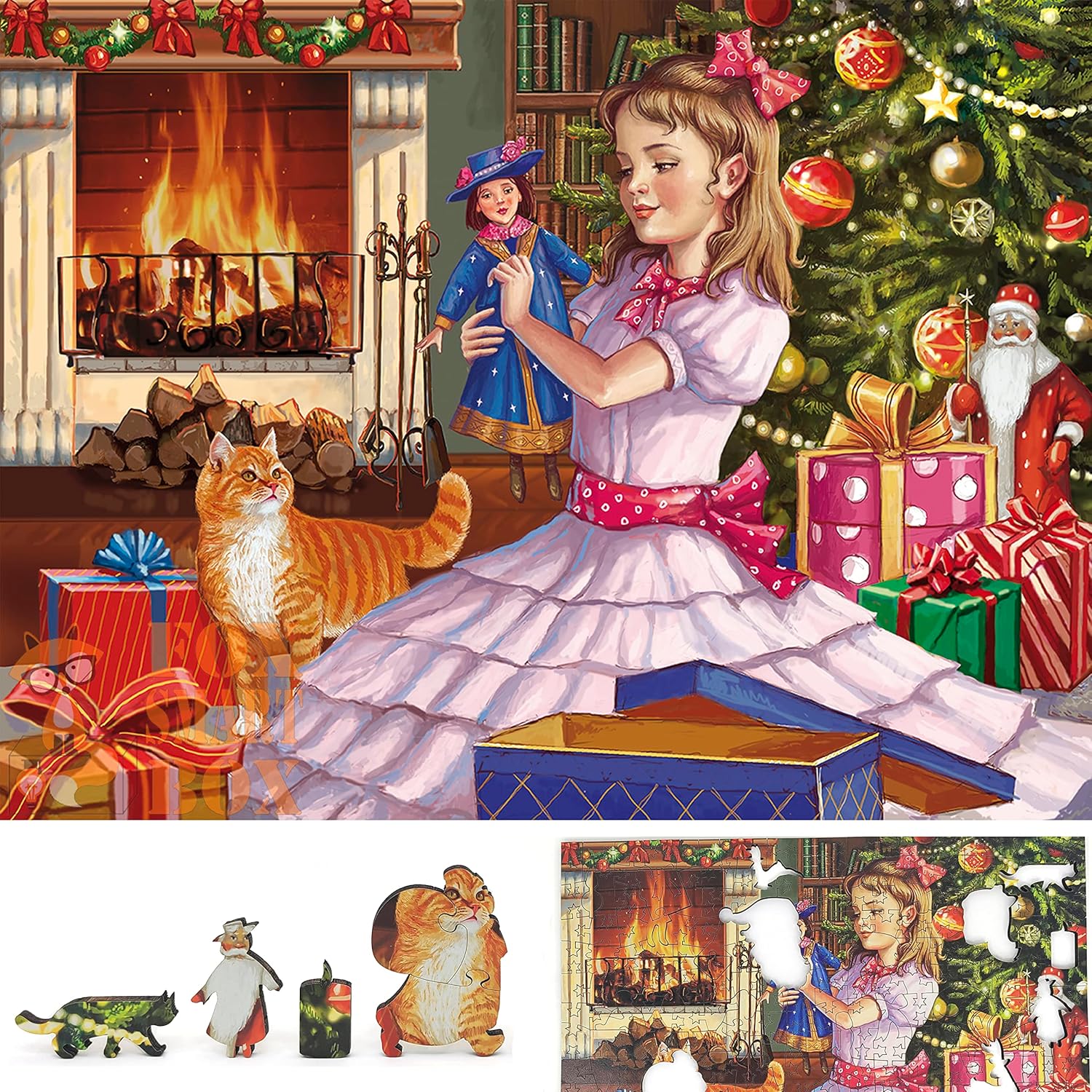 Large Format Wooden Puzzle for Adults and Seniors - Large Pieces Puzzle - Uniquely Shaped Pieces - Made in The USA by FoxSmartBox - 235 Pieces