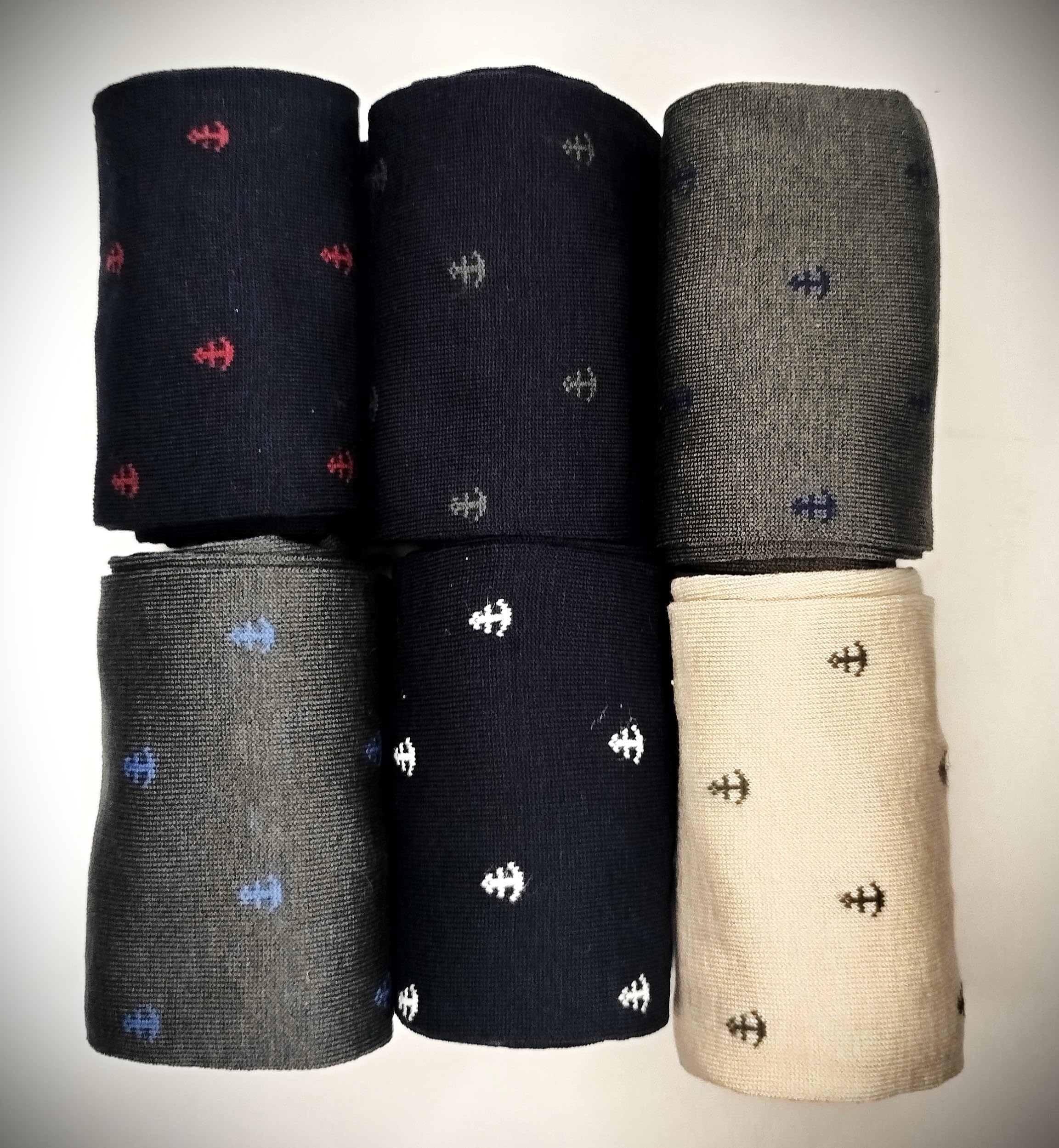 Calcetines largos hombre hilo de Escocia elegantes originales businnes unisex rayas lunares marinero anclas
