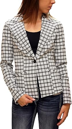 black plaid blazer
