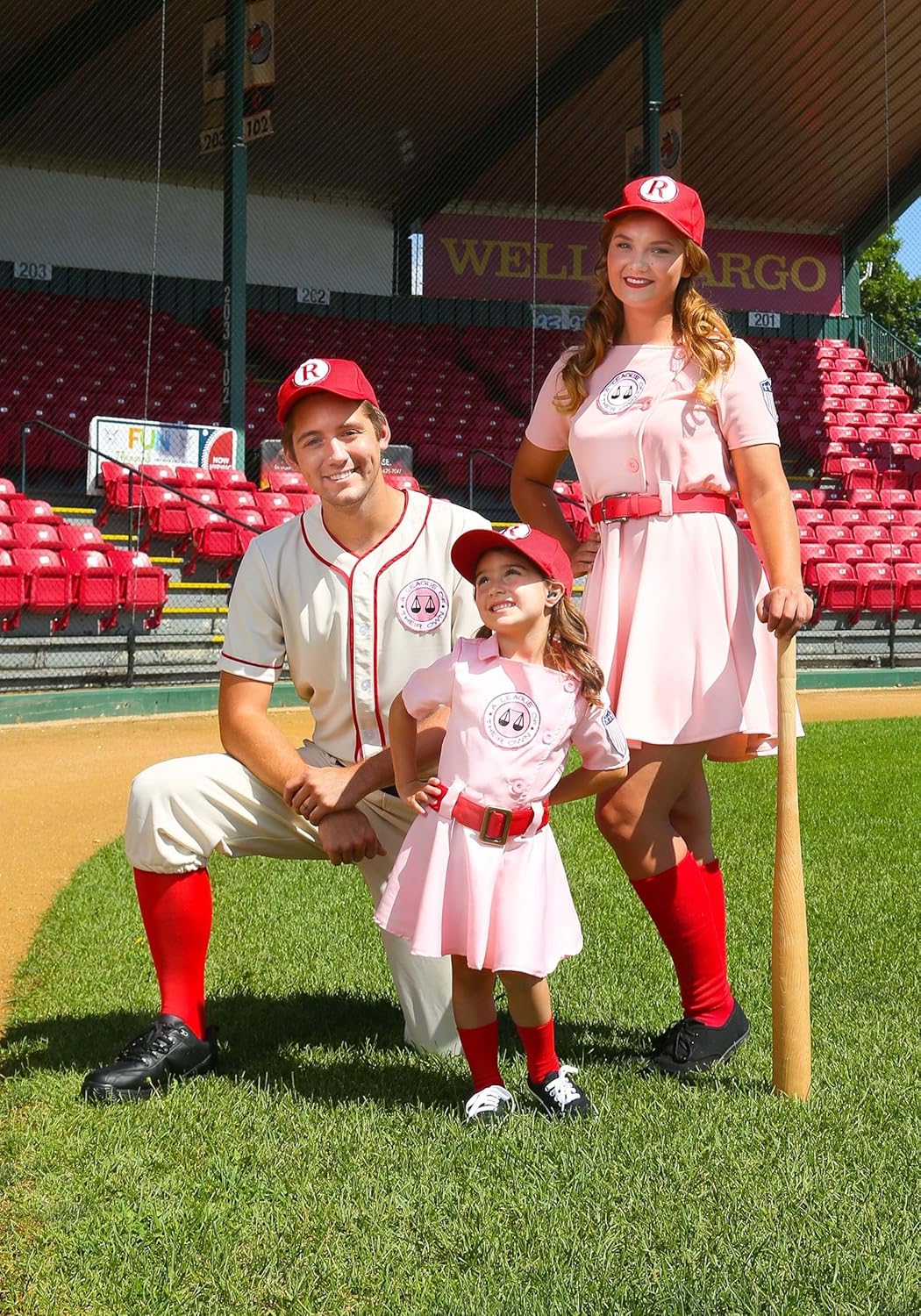 Fun Costumes Toddler Girls A League of Their Own Dottie Halloween Costume | Kids Baseball Dress with Belt, Hat & Socks