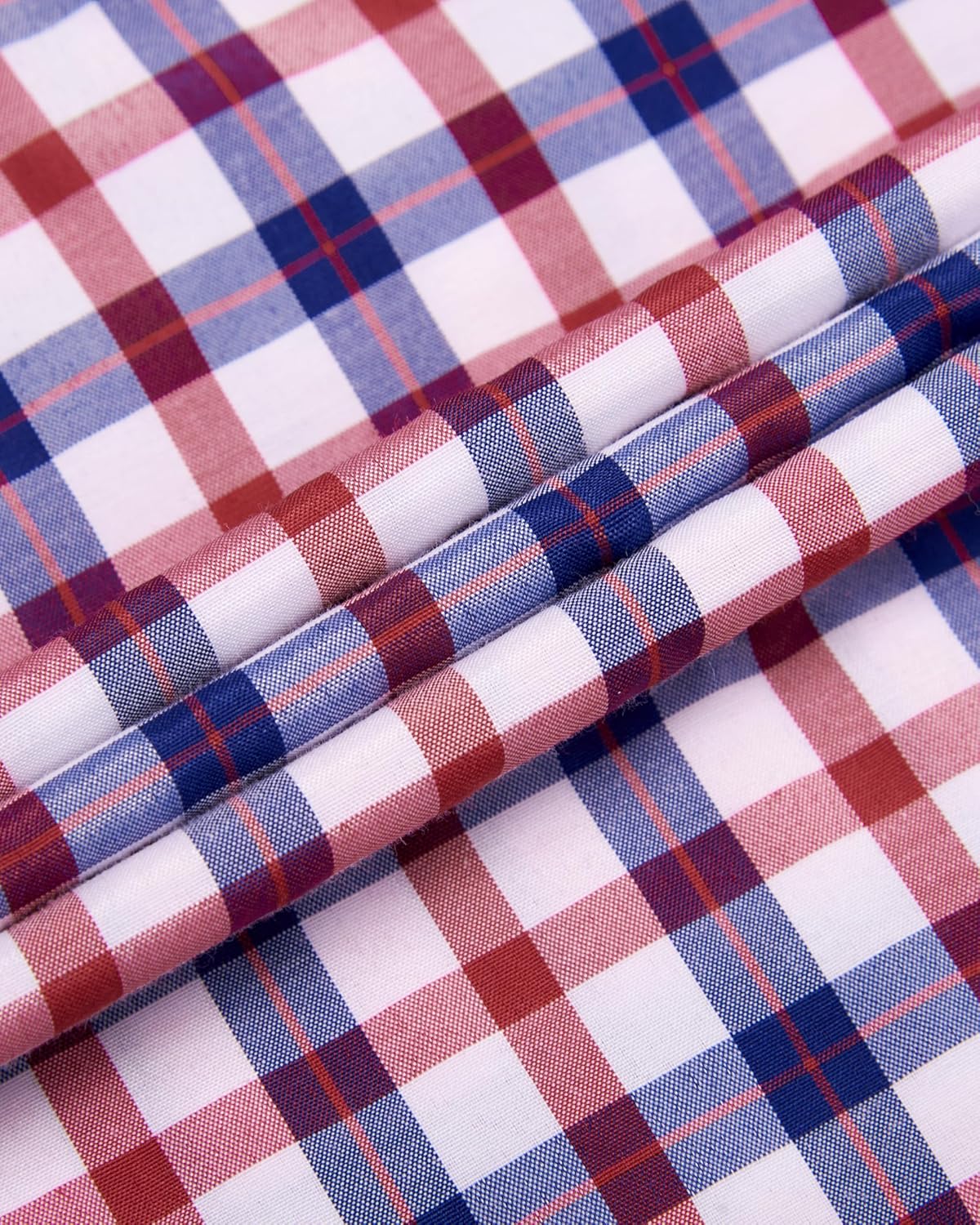 Alimens & Gentle Mens Plaid Short Sleeve Button Down Shirts Cotton Regular Fit Casual Gingham Shirts - Image 2