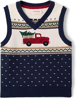 Gymboree 남아 및 유아용 브이넥 케이블 니트 스웨터 조끼