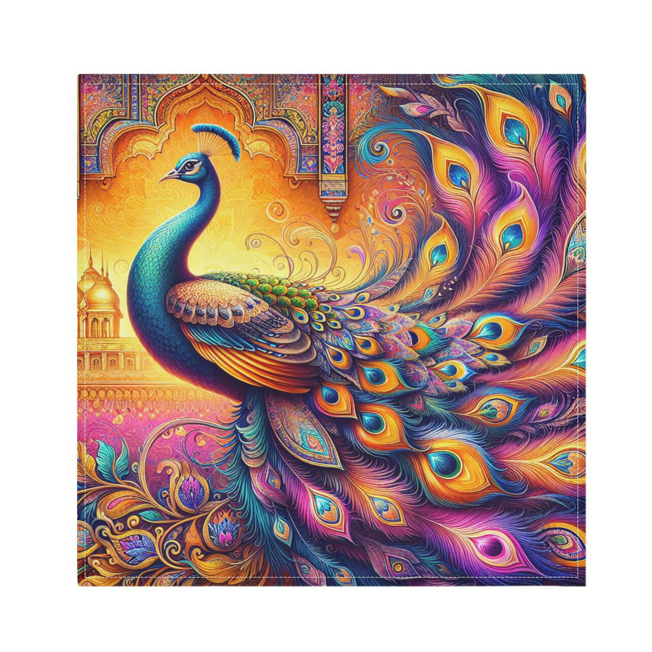 Fuauuyl Cloth Napkins Set of 6 Peacock Dinner Napkins 20x20 in, Washable & Reusable Fabric Table Napkin for Dining Parties Holiday, Eco-Friendly
