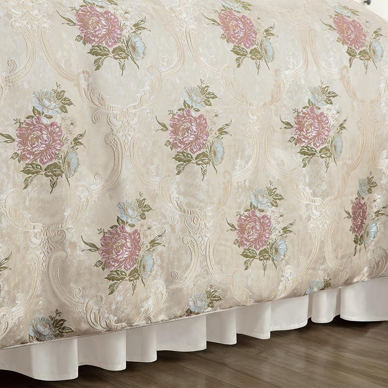 Loom and Mill 9-Piece European Floral Comforter Sets, Pearly Beige, Queen image 5