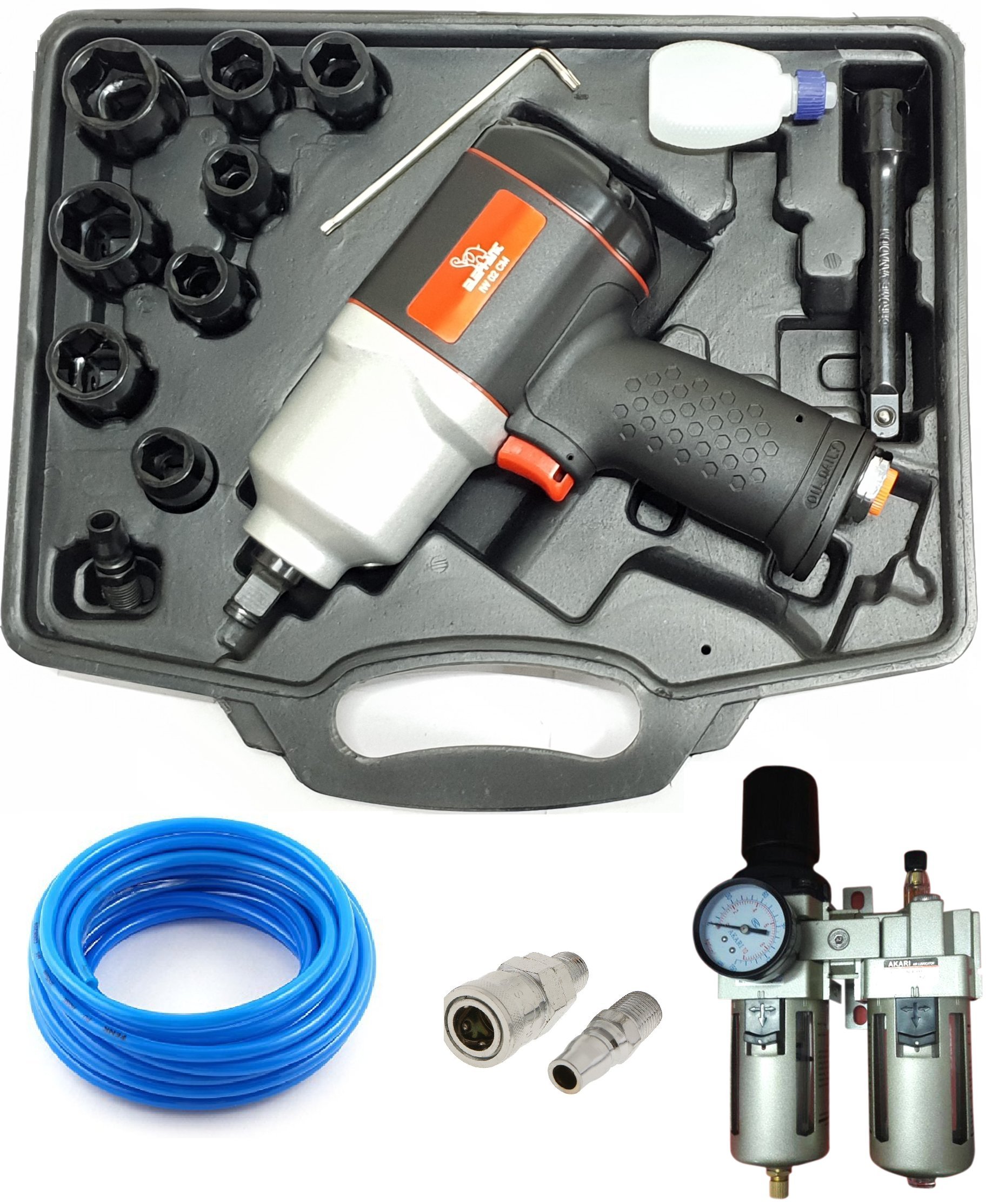 Painter Spray Gun (LABEL) Combo of Elephant 1/2-Inches Impact Wrench IW 02 cm, PU Pipe, 2 Set Connector and 1/2-inch FRL - Fixed Square end (Multicolour) (B07DB9HLNB) Amazon Price History, Amazon Price Tracker