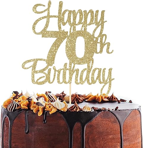 Decoración para tarta de feliz cumpleaños 70, decoración para tarta de cumpleaños 70, decoración de cumpleaños 70, decoración de fiesta de 70