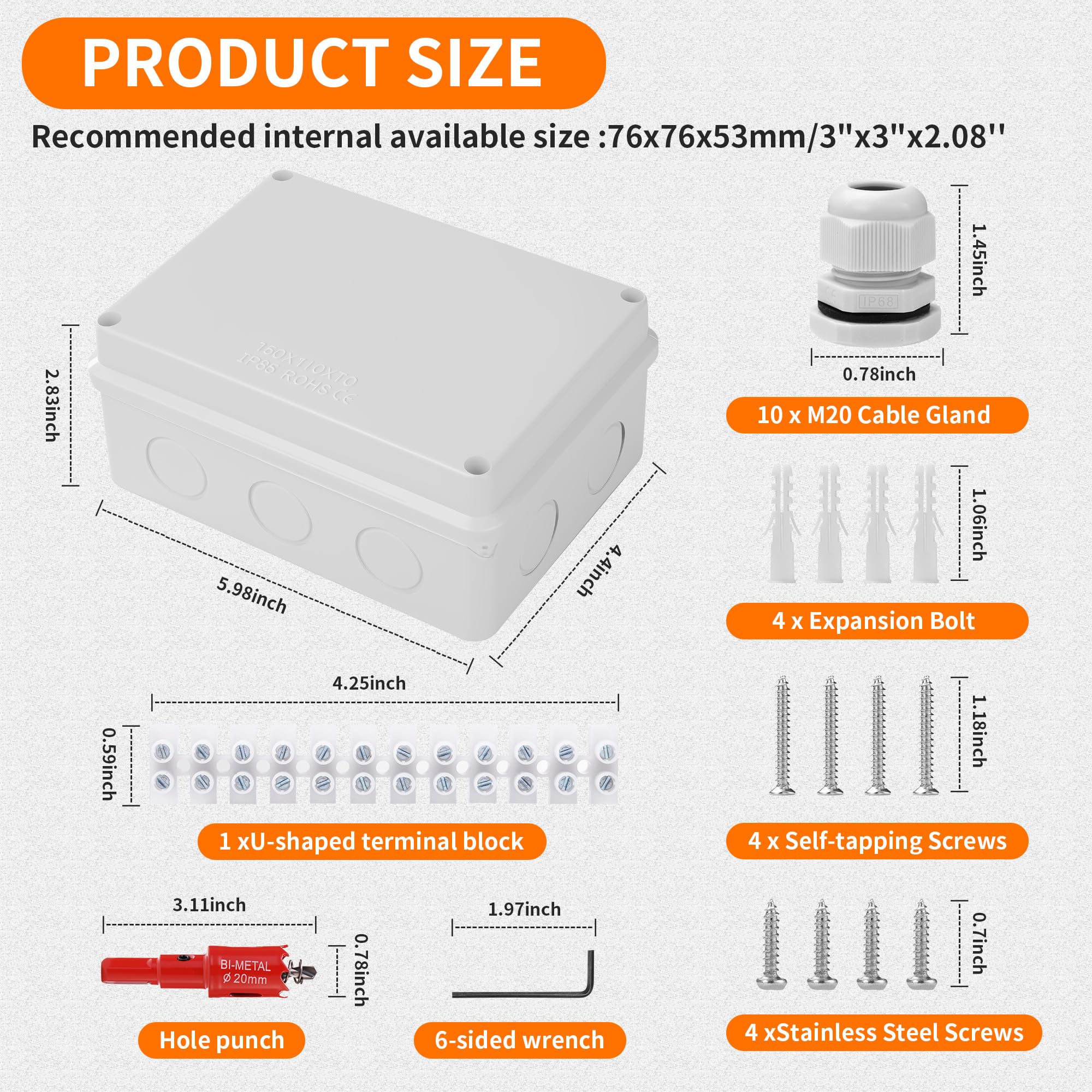 Waterproof Junction Box ANDELI IP65 Plastic Water Proof Box Outdoor ...