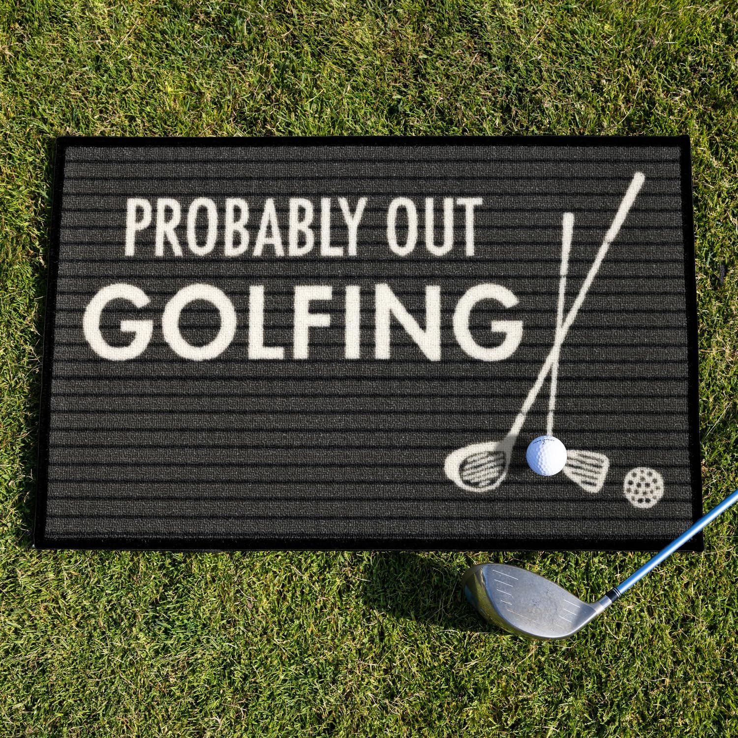 Pavilion Gift Company - Out Golfing - 27.5" x 17.75" Decorative Floor Door Mat Entryway Decor Golfer Golf Enthusiast