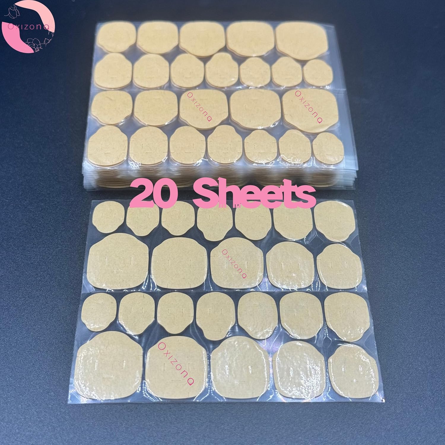 Nail Adhesive Tabs Strong Nail Glue Stickers for Press Ons Waterproof Breathable Jelly Double Sided Adhesive Tabs 20 Sheets(480pcs)