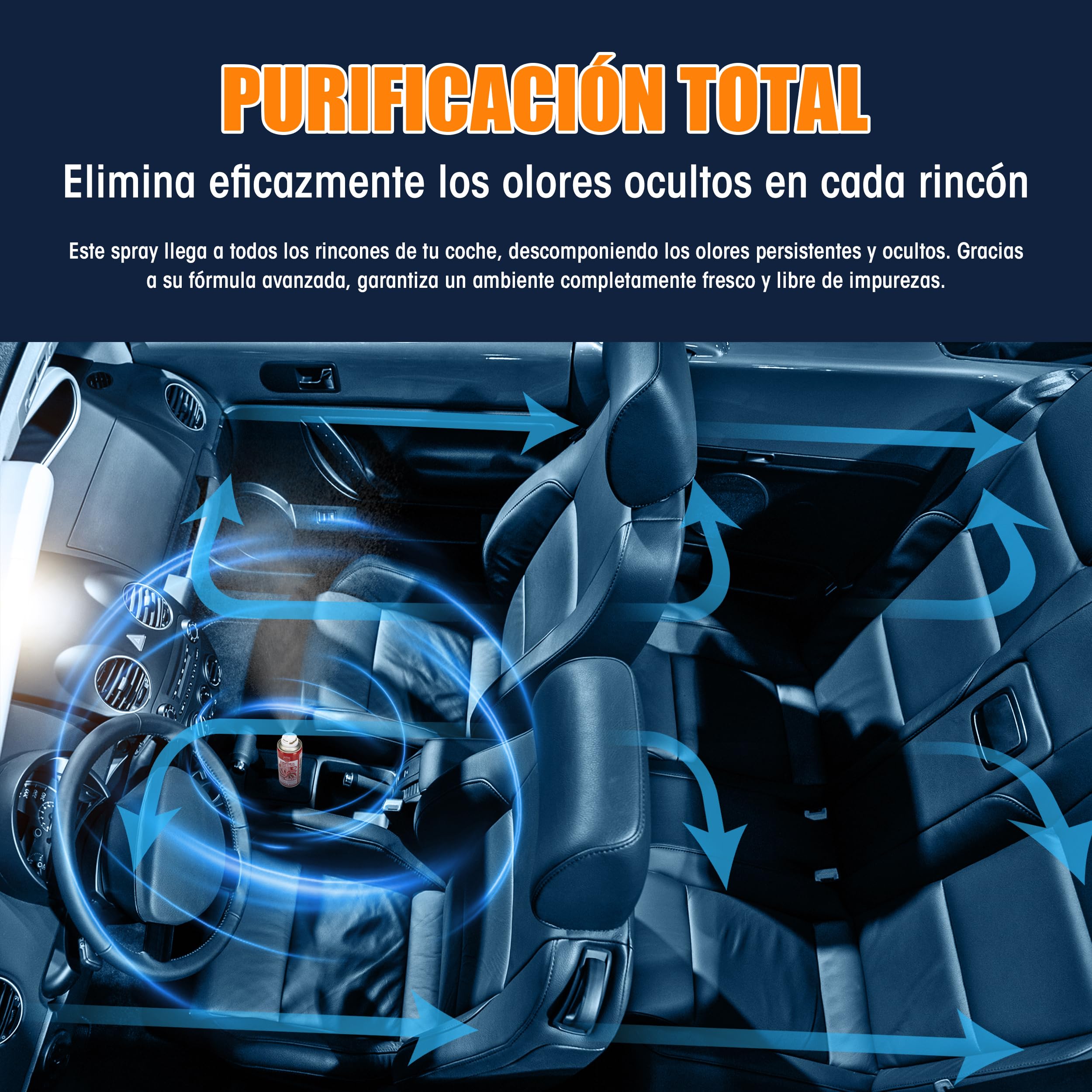 BESCH Eliminador de Olores para Coche de Descarga Única 150ml- Ambientadores de Automóvil Absorbe los Malos Olores -Olor de Piruleta
