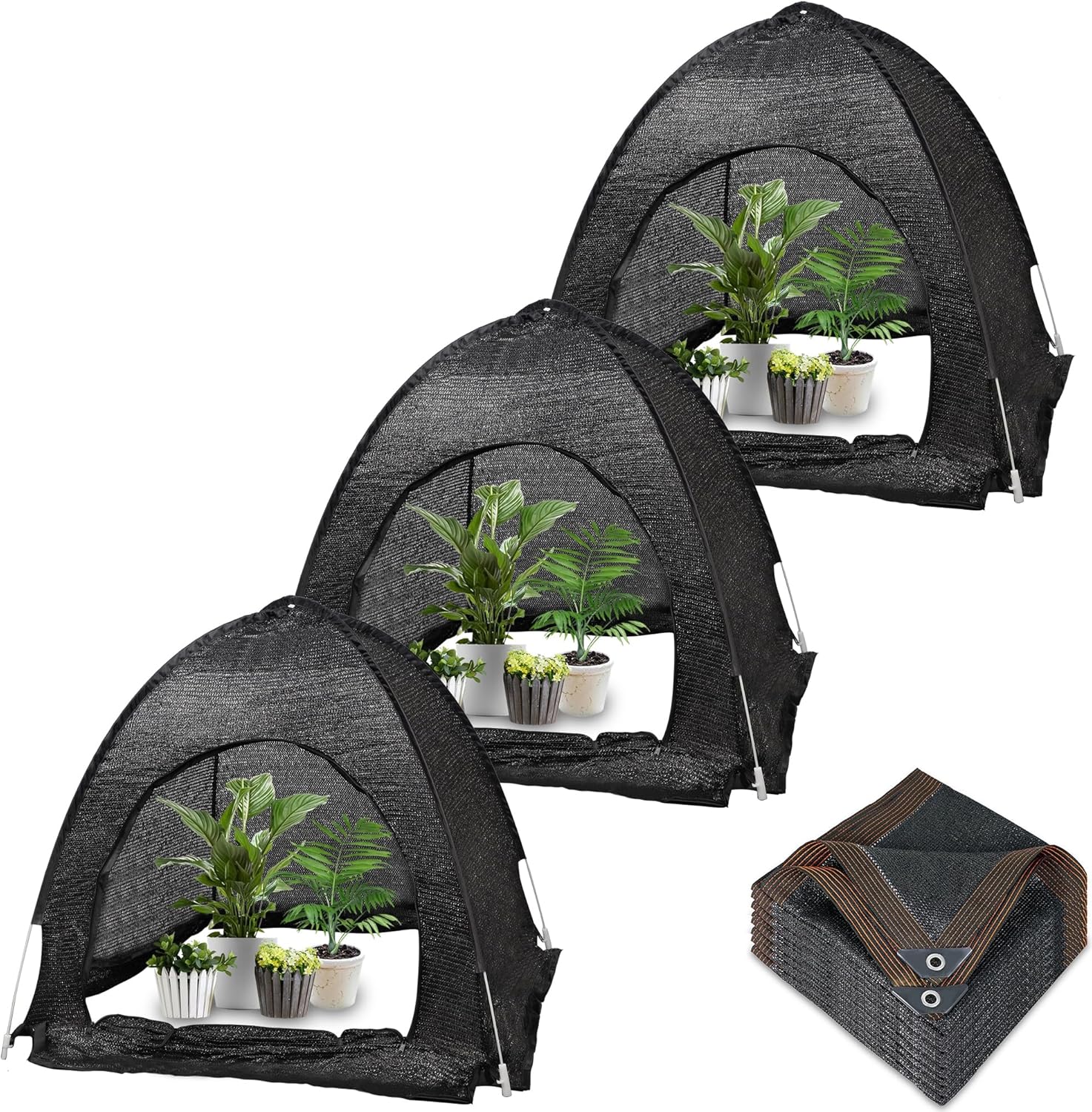 3 Pcs Plant Shade Tent & 10 x 20 FT Shade Cloth 50%