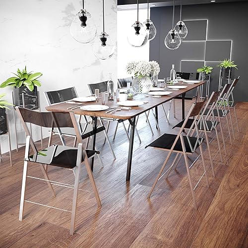 Miniatura 2 de LeisureMod Silla plegable de acrílico transparente, base ligera de hierro cromado, cómoda silla de escritorio transparente, no necesita montaje