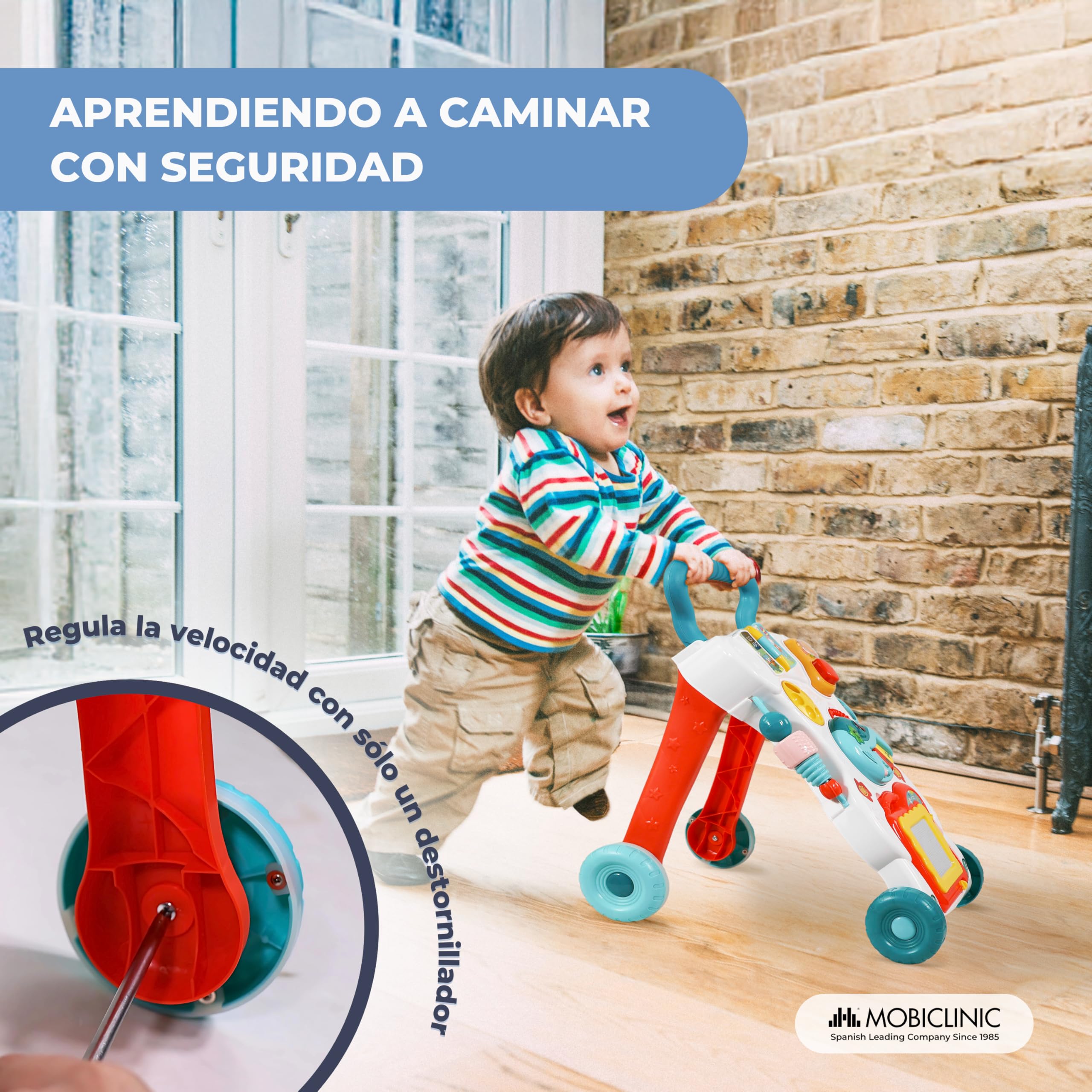 Mobiclinic®, Andador para Bebés, Con Música y Luces, Velocidad Ajustable, Juguetes Extraíbles, Master, + 6 meses, Centro de Actividades Educativas, Estable y Seguro, Multicolor — view 5