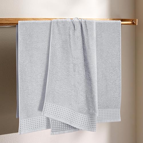 Vista 99 de GLAMBURG Juego de 6 toallas de 100% algodón ultra suave, contiene 2 toallas de baño de 28 x 55 pulgadas, 2 toallas de mano de 16 x 24 pulgadas y 2