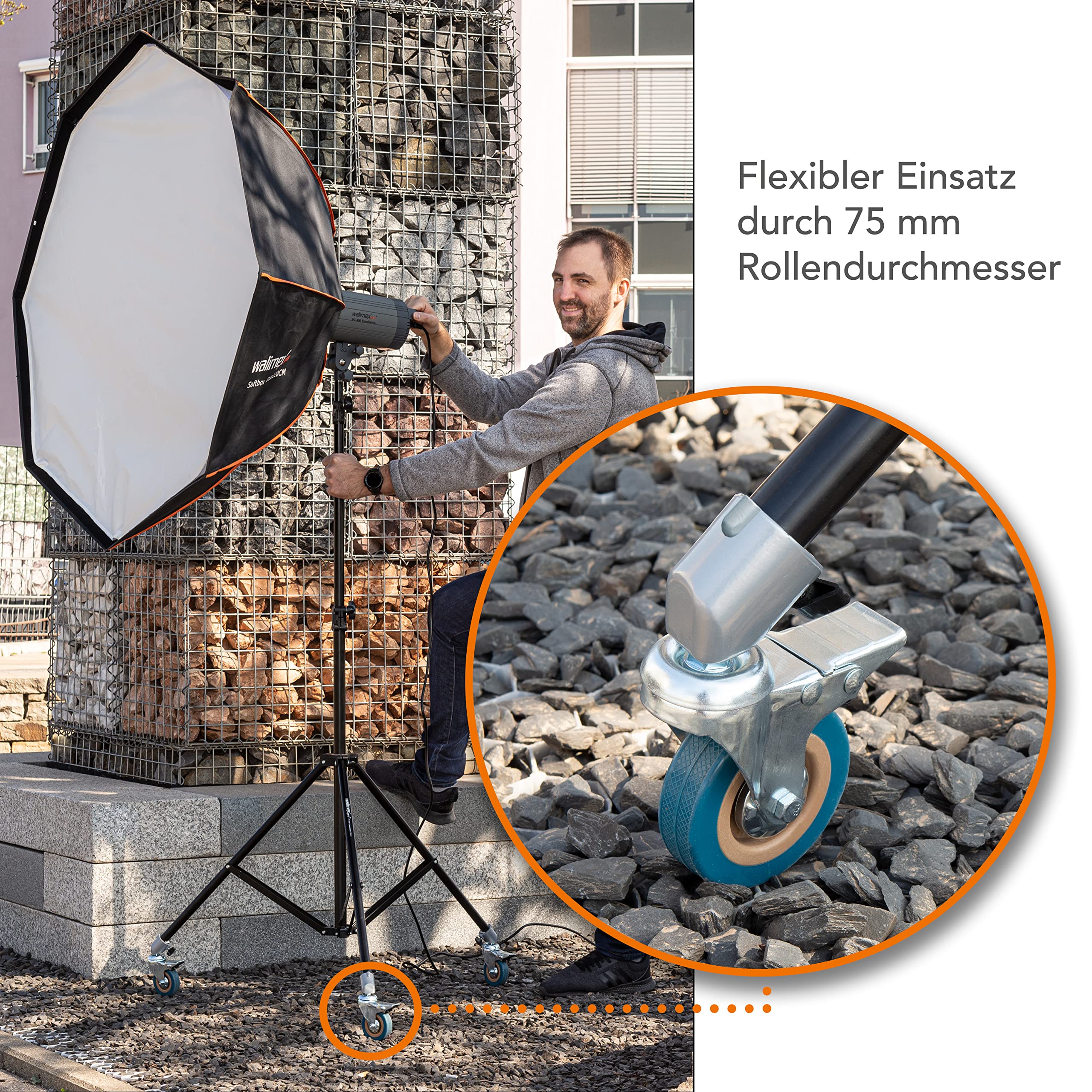 Walimex pro Stativrollen Pro 7522 3er-Set 75mm