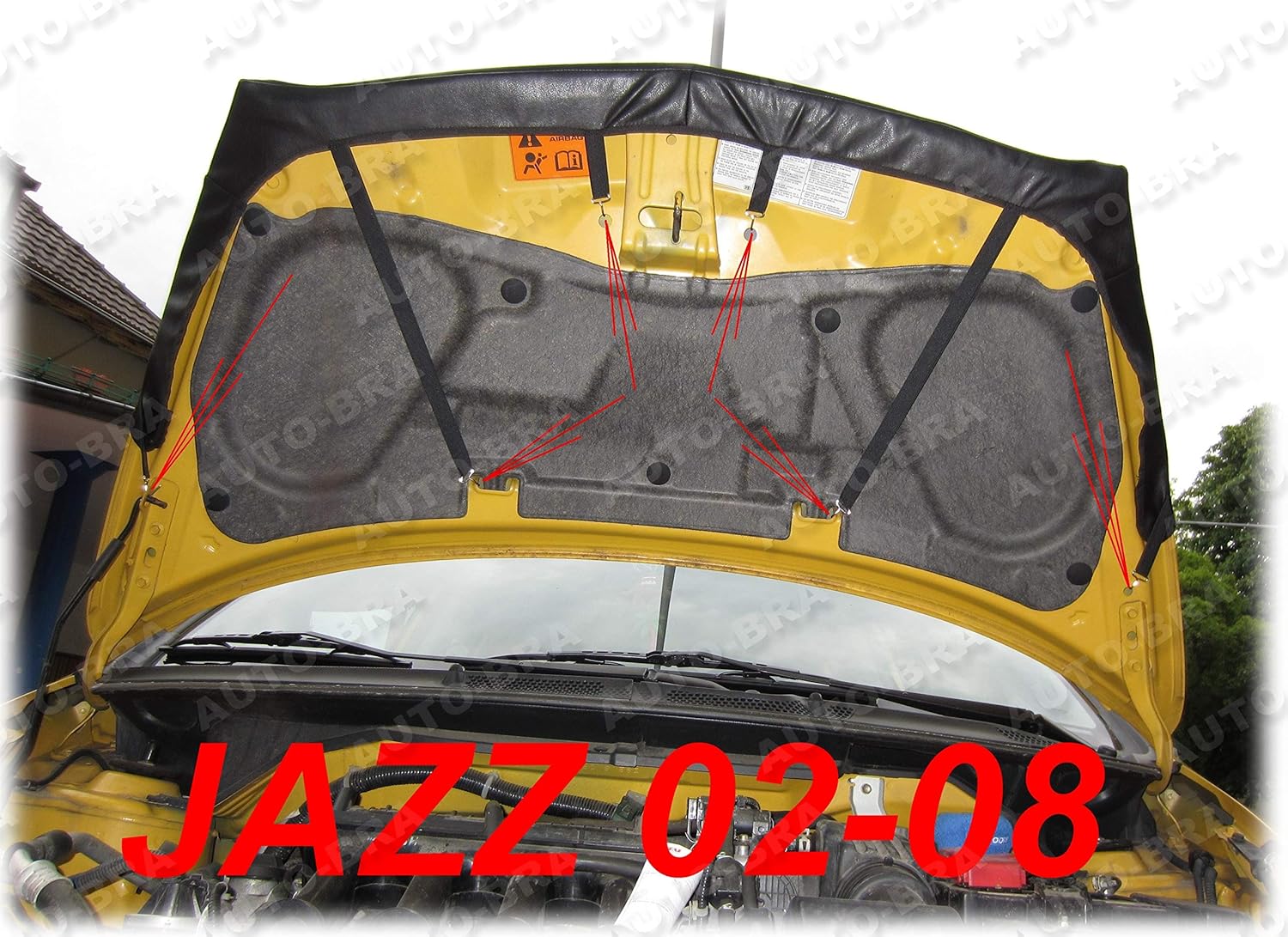 CAR Hood Bra Front End Nose Mask Compatible with Honda Jazz- Fit GD 2002-2008 Haubenbra Bonnet Bra STONEGUARD Protector Tuning