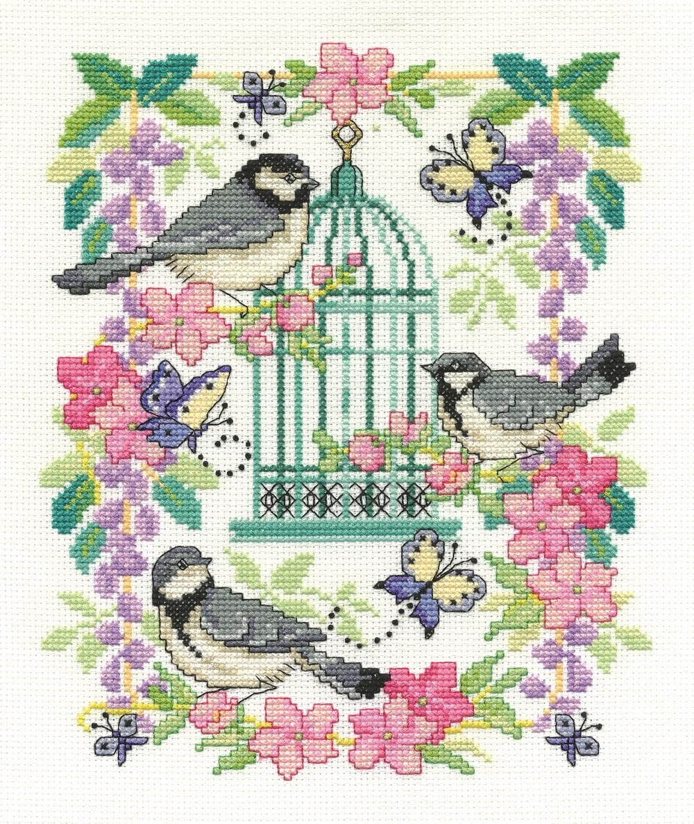 DMC "Oriental Birdcage 14 Count Cross Stitch Kit, Multi-Colour