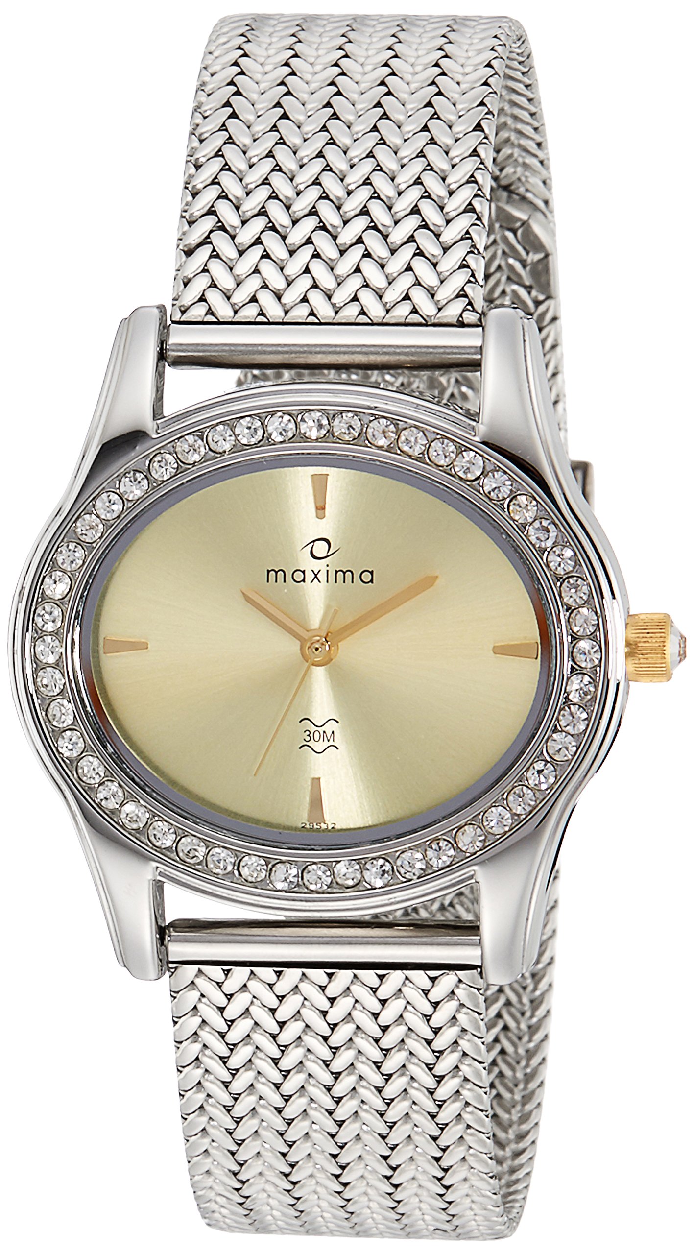 Maxima Stainless Steel Analog Champagne Dial Women Watch - 48641Cmli, Silver Band (B07CTLMJQZ) Amazon Price History, Amazon Price Tracker