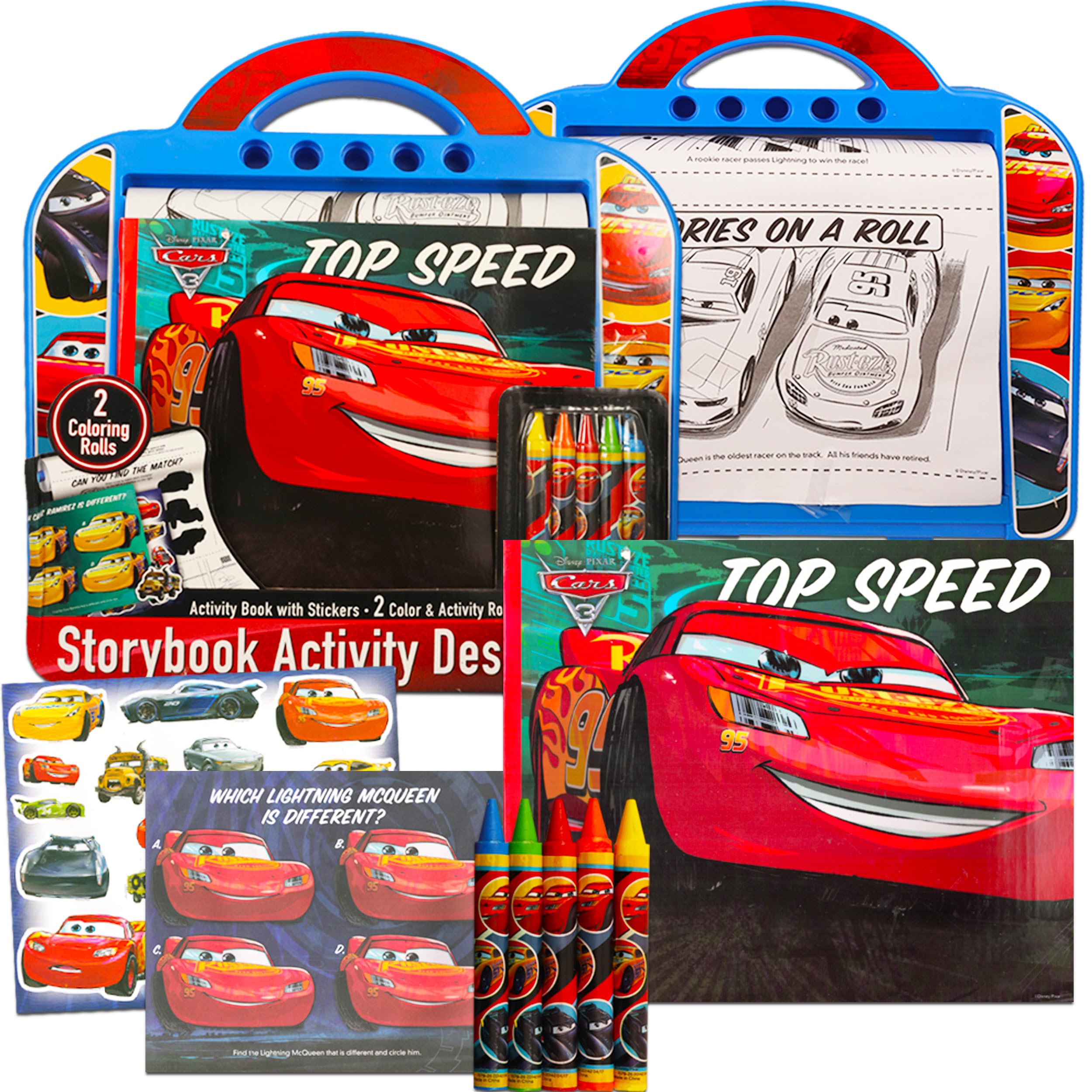Disney Cars Lap Desk Activity Set for Kids with Case, Coloring Book, Sticker Book, Games, Puzzles and More (Travel Lapdesk Pack)
