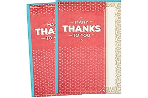 Hallmark Thank You Cards, Pack of 2 (Many Thanks) - Perfect for...