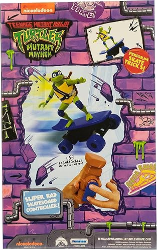 Miniatura 4 de Teenage Mutant Ninja Turtles Leonardo Half Pipe RC Vehicle Movie Edition Edades 5+ - Skate + Realiza trucos - Controlador RC de 2.4 GHz