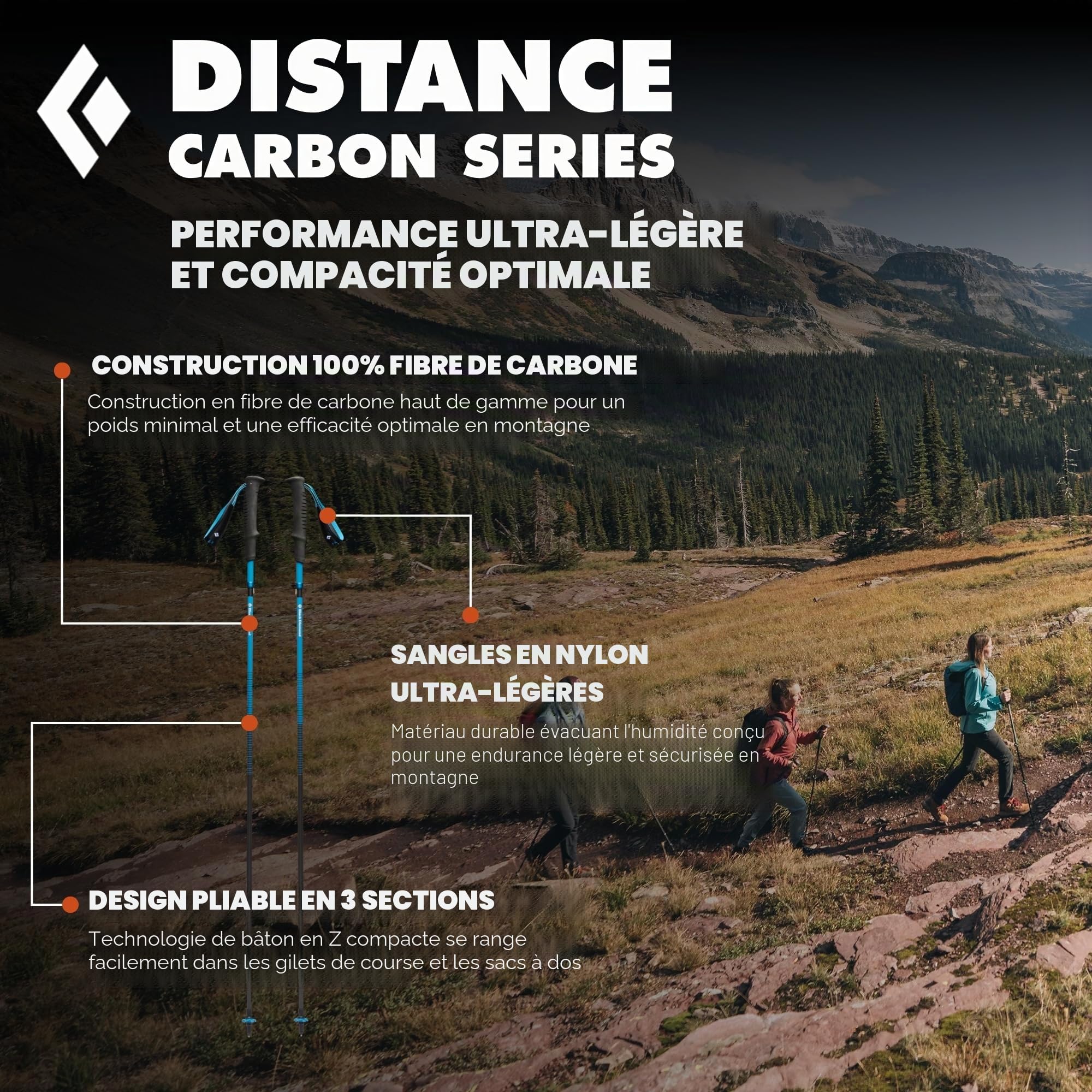 Black Diamond Distance Carbon Z - Bâtons Trail