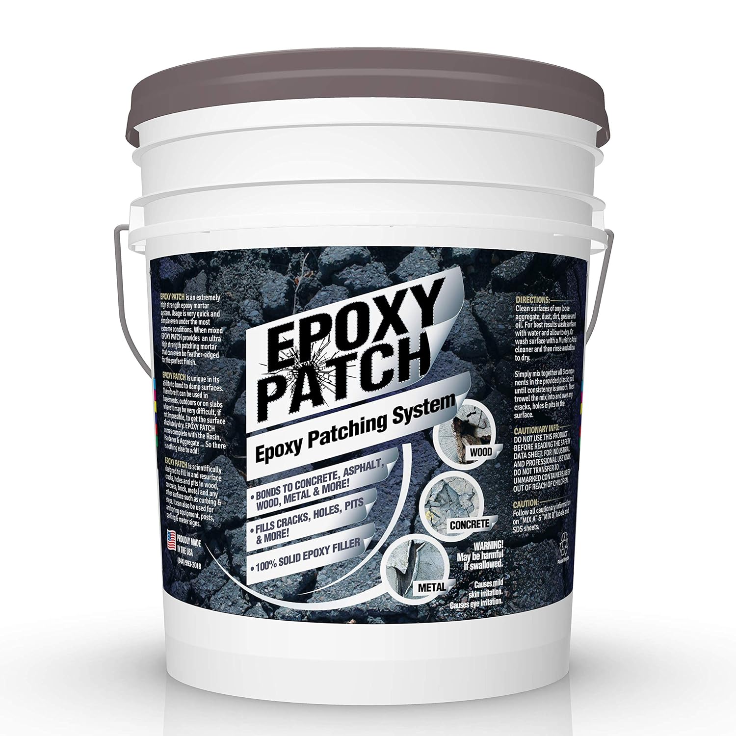 3 Part EPOXY Mortar Patching System - Contains Resin, Hardener & Aggregate. Fills Cracks, Holes, Pits & More! Bonds to Concrete, Asphalt, Wood & Metal. (25 lb Pail) 3 Part EPOXY Mortar Patching System - Contains Resin, Hardener & Aggregate. Fills Cracks, Holes, Pits & More! Bonds to Concrete, Asphalt, Wood & Metal. (25 lb Pail)