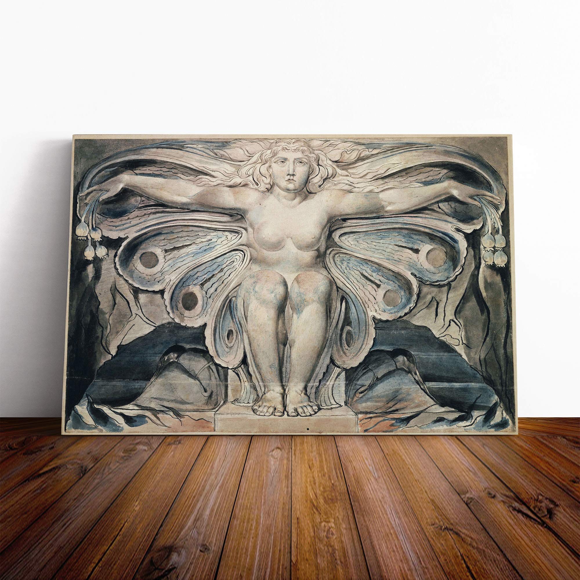 William Blake Illustration Canvas Print | Gallery Wrapped 30mm Frame Wall Art | 24x16 inches | Ready to Hang | Modern Picture | Living Room Bedroom Lounge Office