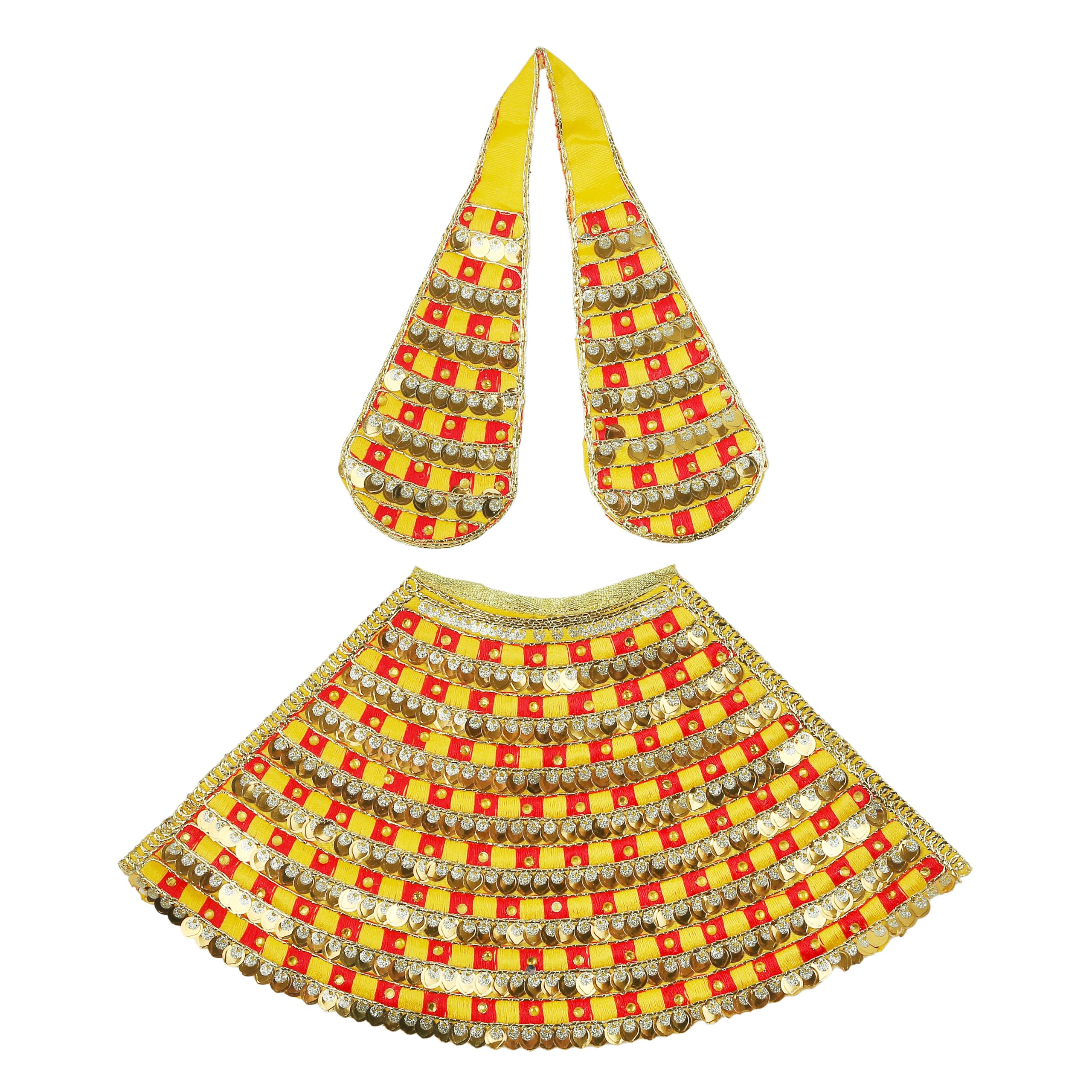 Aditri Creation Decorative Laxmi Durga Devi MATA Dress poshak vastra Cloth lehanga Chunari Puja Item for Idol Statues for Indian Traditional Navratri Festival Decoration (Size :- 6")(Yellow)