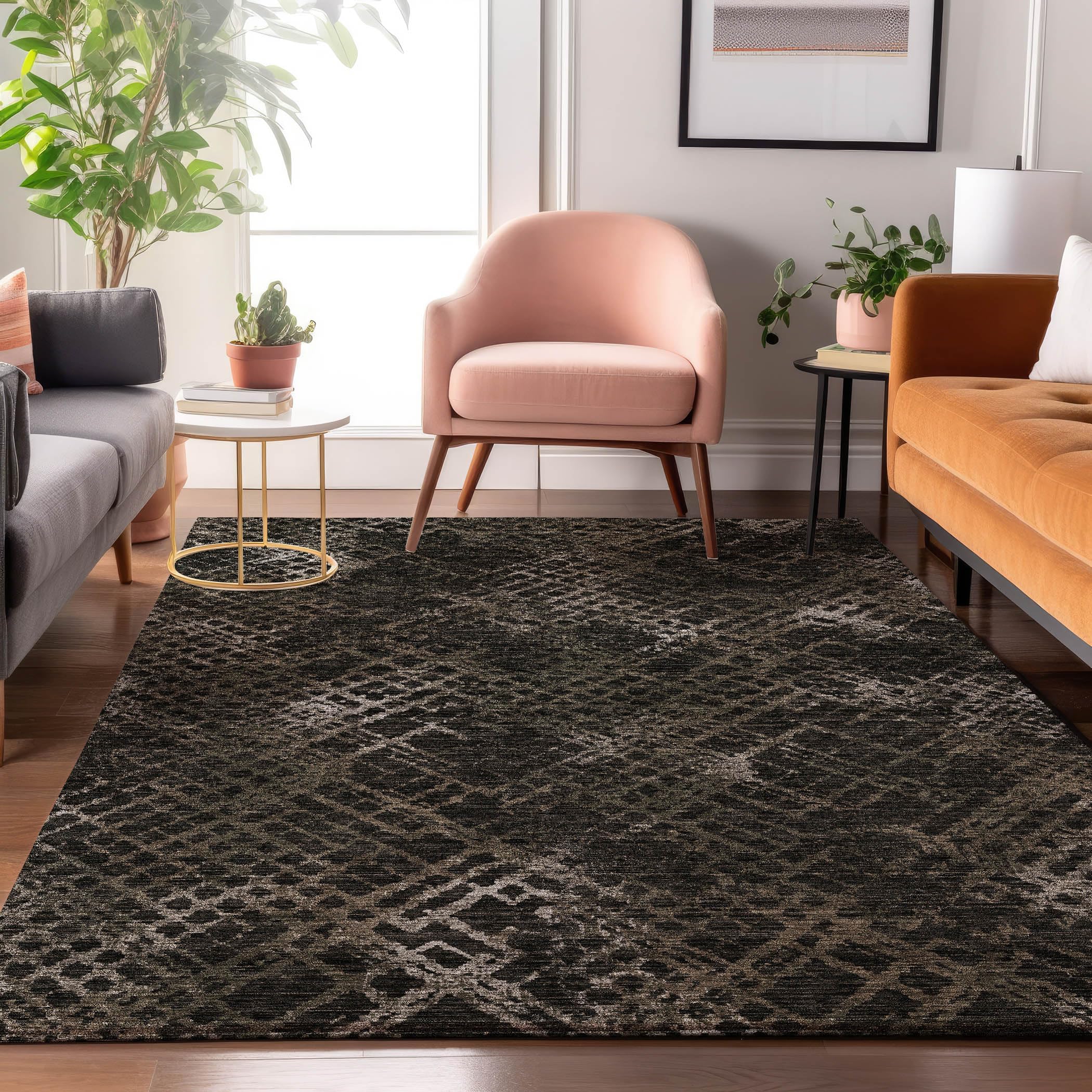Addison Rugs Mayfield AMF825 Fudge 5' x 7'6" Indoor Premium Machine Washable Rug, Silky Soft, Easy Clean, Non Shedding, Bedroom, Living Room, Dining