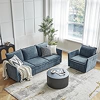 Vista 19 de HULALA HOME - Juego Moderno de Sofás de Chenilla, Sofá de 1 Plaza, Sofá de 3 Plazas, Juego de 2 Sofás Nube con Almacenamiento, Cómodos Sofás Butacas