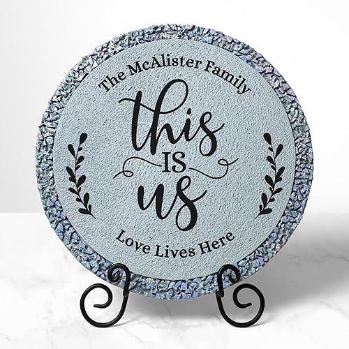 Miniatura 5 de Let's Make Memories Piedras florales personalizadas, piedras de camino para familias, decoración de jardín, personalizable con mensaje y nombres,