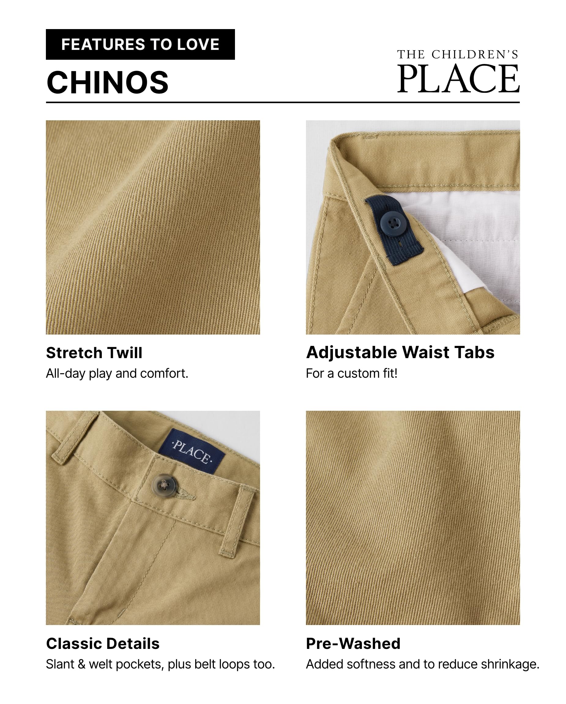 The Children's Place Boys Uniform Stretch Chino Pants 2-Pack - Spodnie Chłopcy