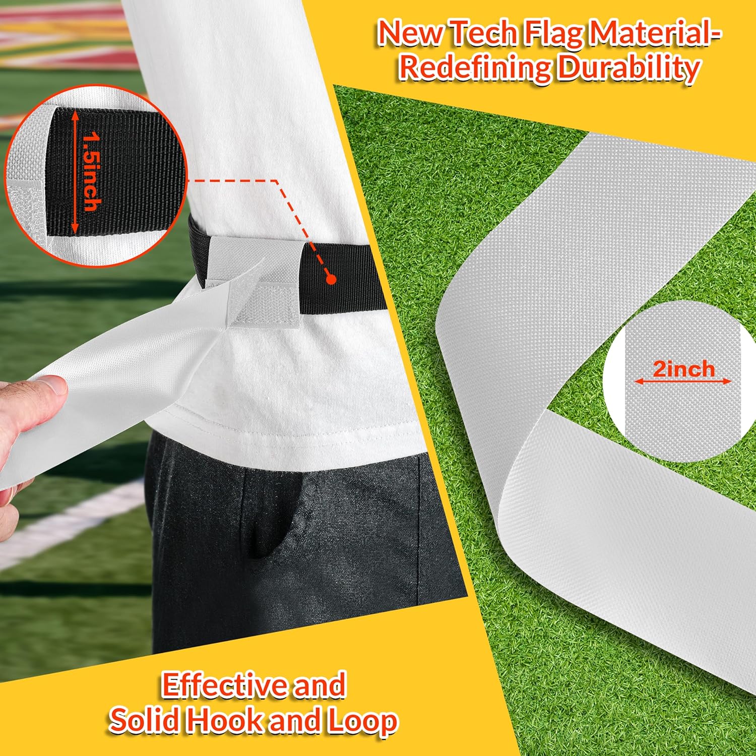 Flag Football Belts, Flags for Flag Football Set 14 Player, Flag Football for Kids Adults and Youth Training Equipment