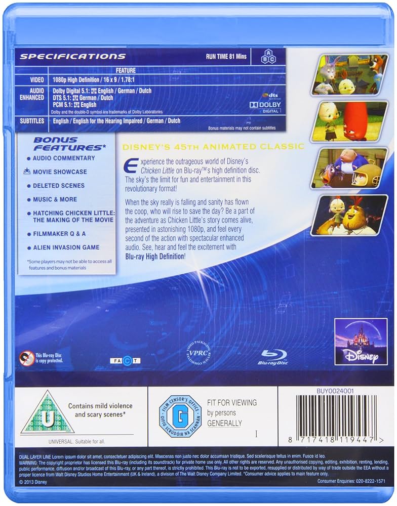 Amazon.com: Chicken Little [Blu-ray] : Steve Zahn, Joan