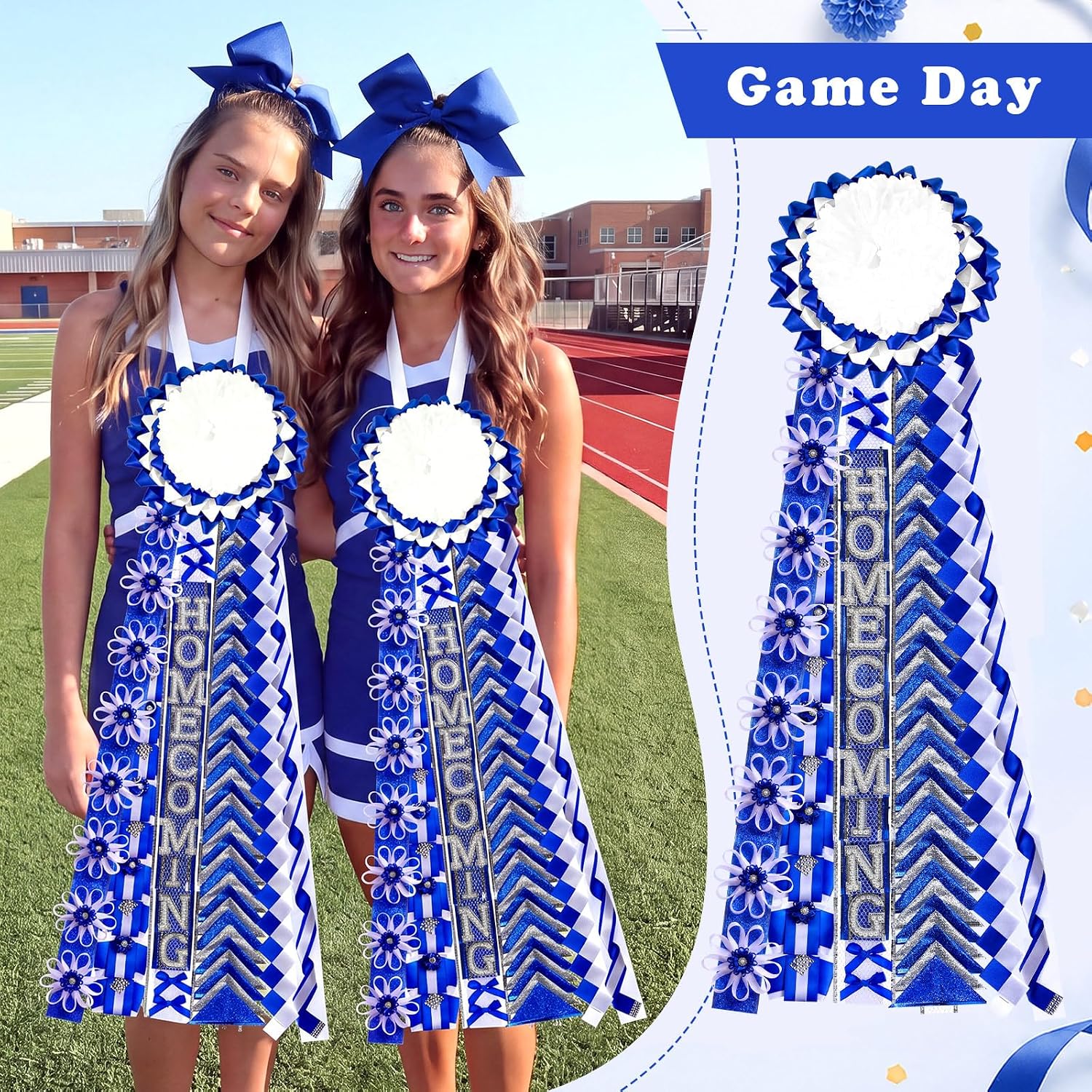 Suncalla 6 Pcs Homecoming Mum Braid, 30 Inch Mum Braid Ribbons