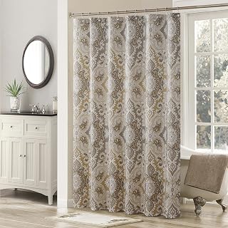 Golden Fabric Shower Curtain,Palermo Waterproof Fabric Printed Polyester Vintage Shower Curtains for Bathroom Decor,Polyester Fabric Waterproof Bathroom Curtain,Small 54" W x 72" H